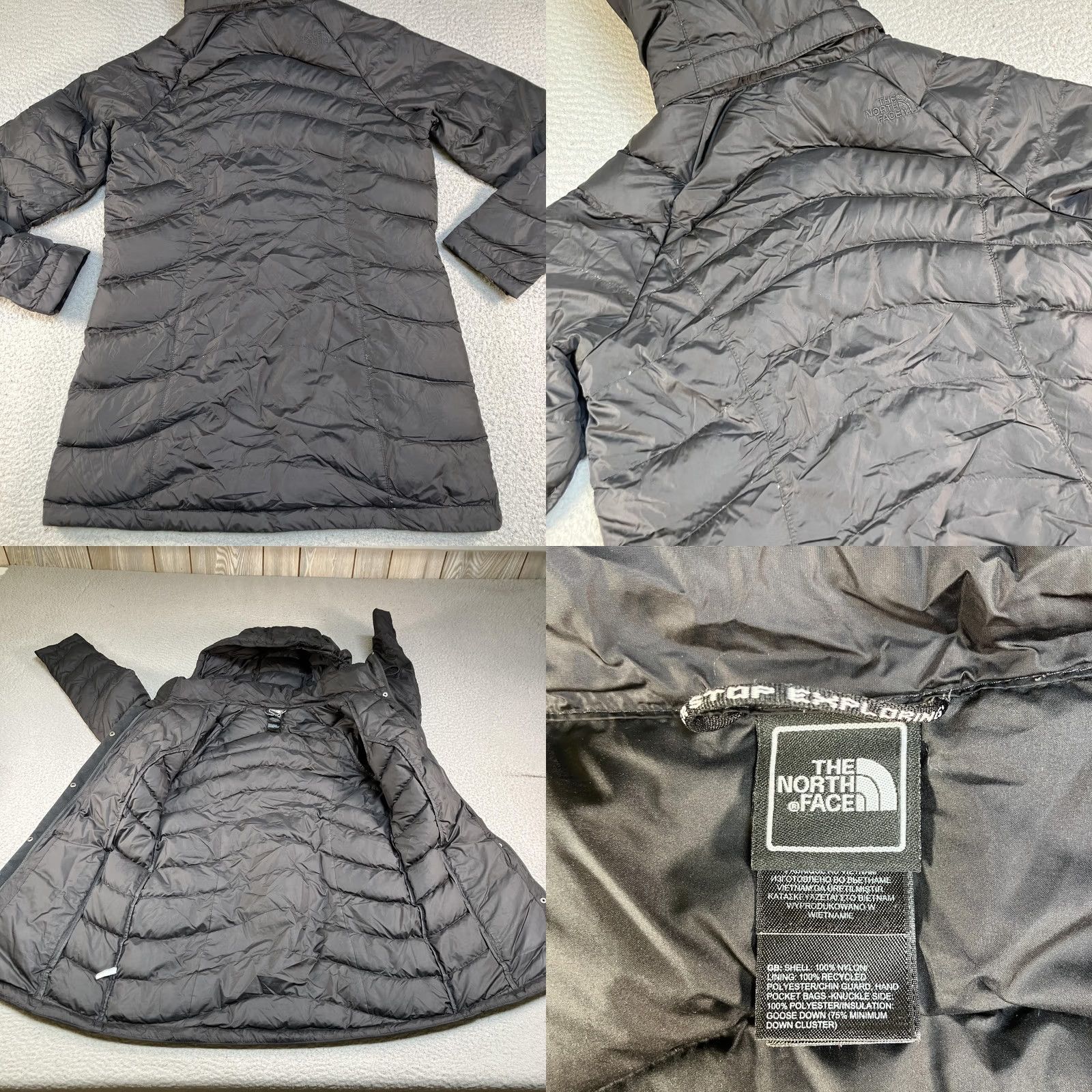 The North Face The North Face Puffer Coat Womens Small Black Down Insulated 600 Hooded Long Coat Size S / US 4 / IT 40 - 10 Thumbnail