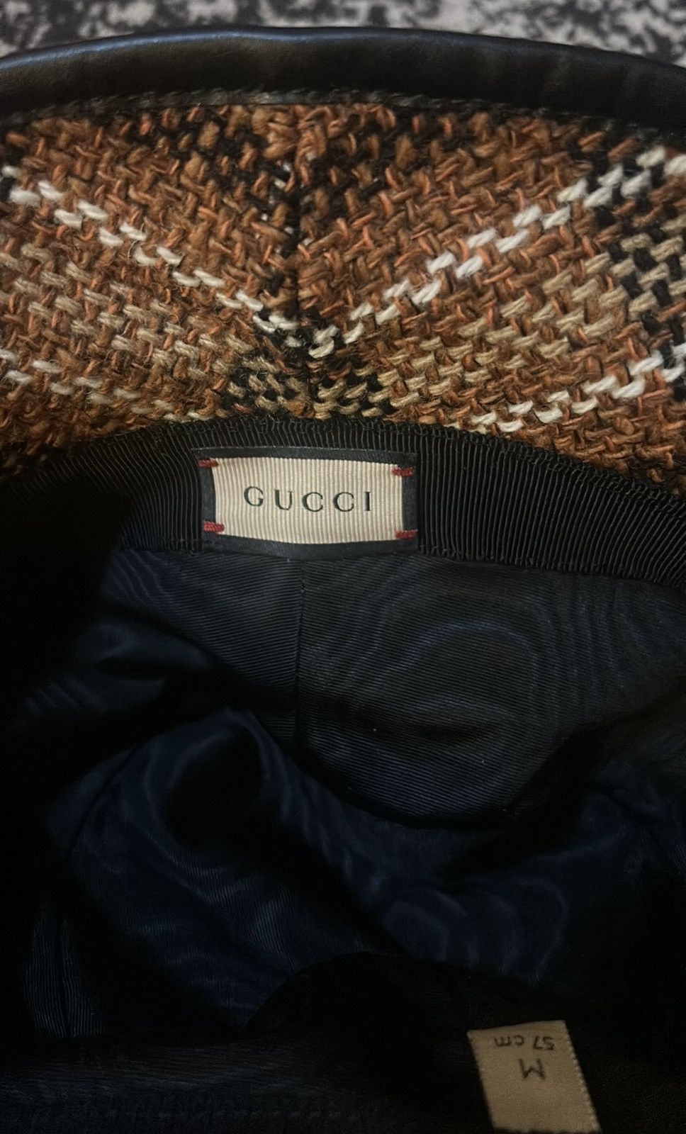 Gucci GUCCI Tartan Tweed Bucket Hat size M Size ONE SIZE - 4 Thumbnail