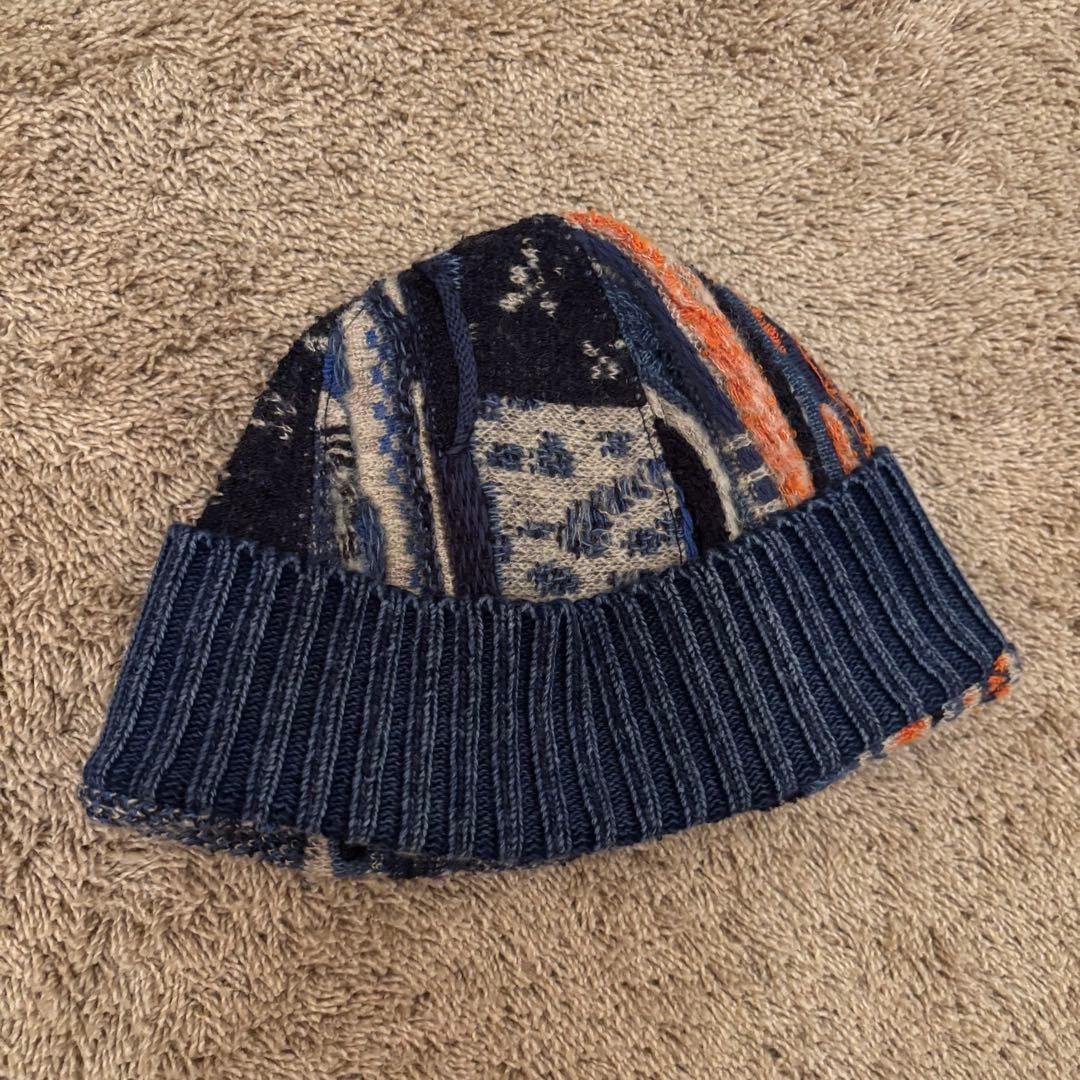 KAPITAL 7G Knit Gaudy Beanie Cap Blue