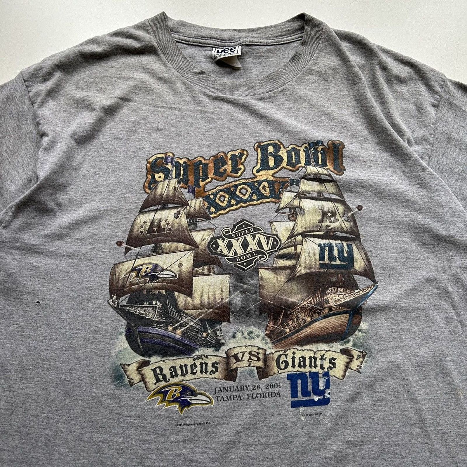 NFL Vintage Y2K Super Bowl XXXV NFL Ravens Giants T Shirt XL Size US XL / EU 56 / 4 - 2 Thumbnail