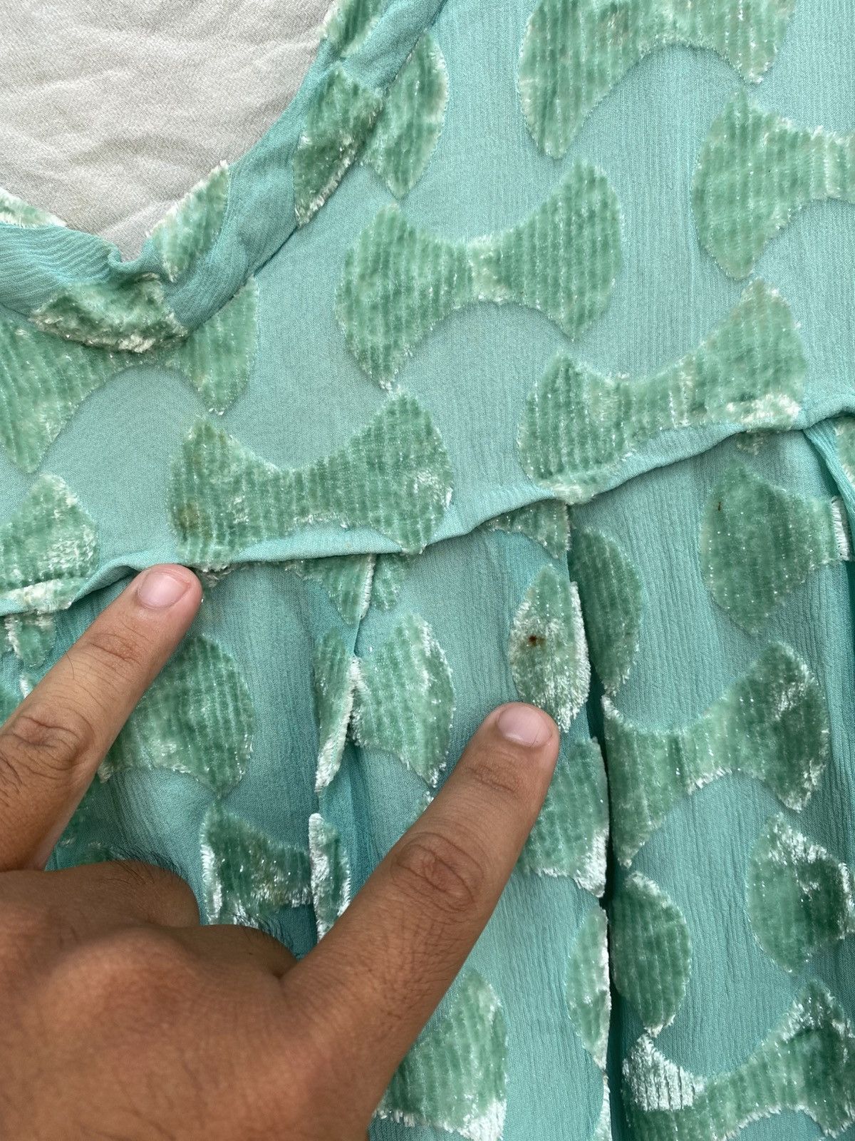 Miu Miu Miu Miu Subtle Bow Pattern Mint Green V Neck Shirt Size S / US 4 / IT 40 - 4 Thumbnail