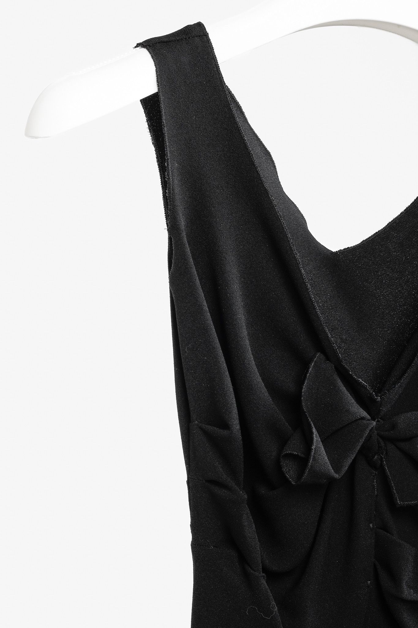 Prada Prada Black Crepe Bow Sleeveless Dress Size XS / US 0-2 / IT 36-38 - 3 Thumbnail