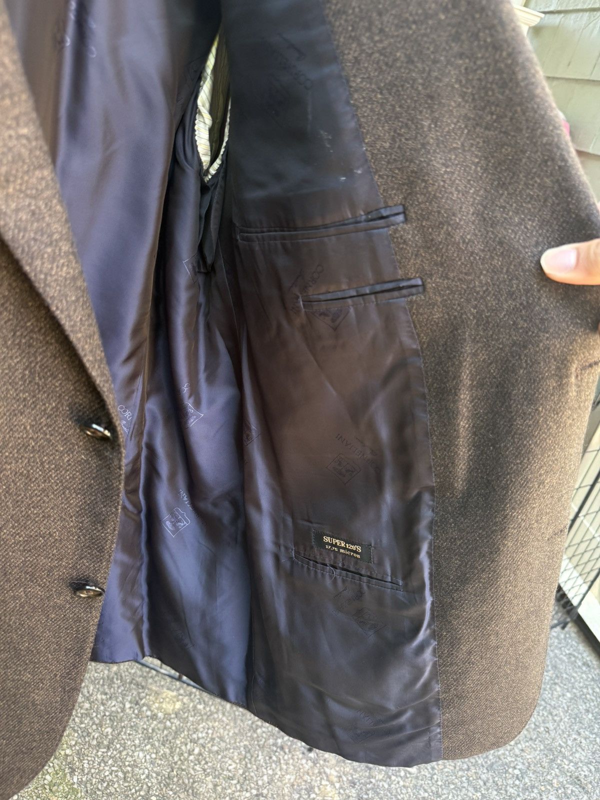 Corneliani Brown Wool Italy 60R Custom Blazer Blue Elbow Patches Size 54R - 10 Thumbnail