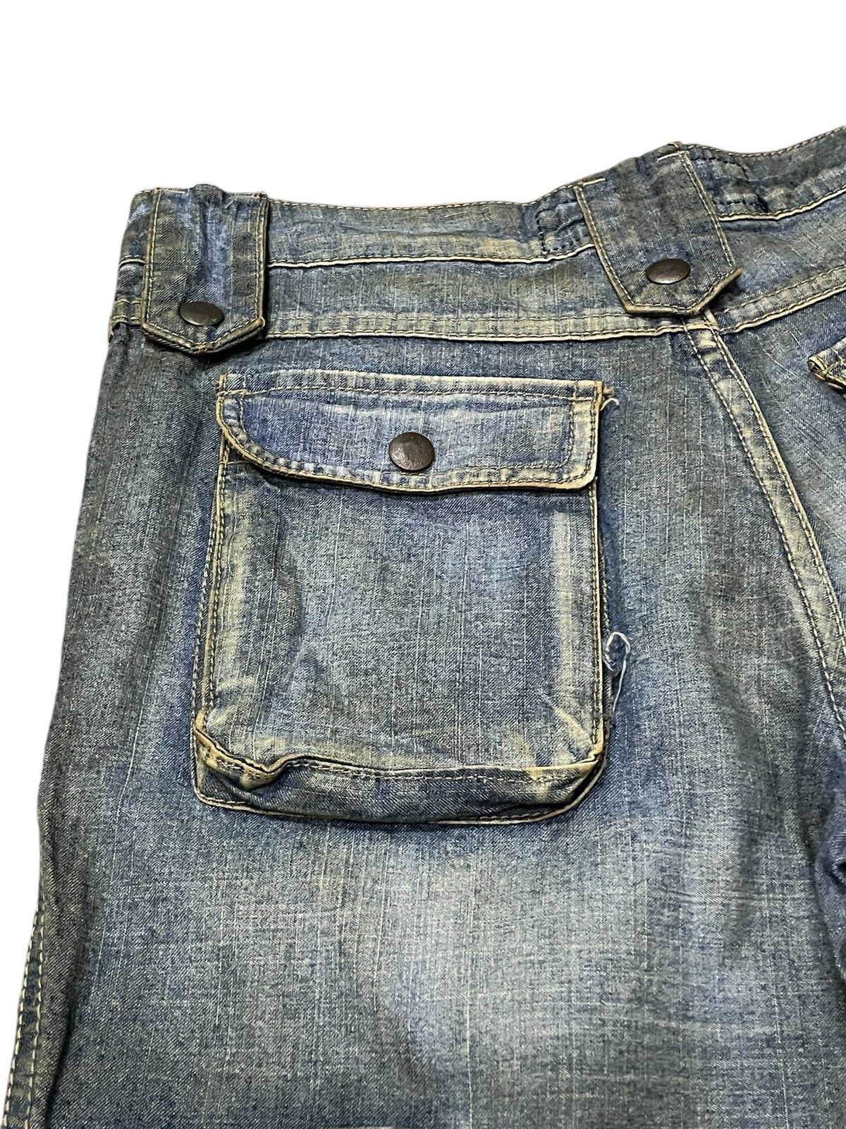 Hysteric Glamour × Japanese Brand × Le Grande Bleu (L.G.B.) Super Flared Authentic & Couture Mud Wash Multi Pocket Jeans Size US 30 / EU 46 - 20 Thumbnail