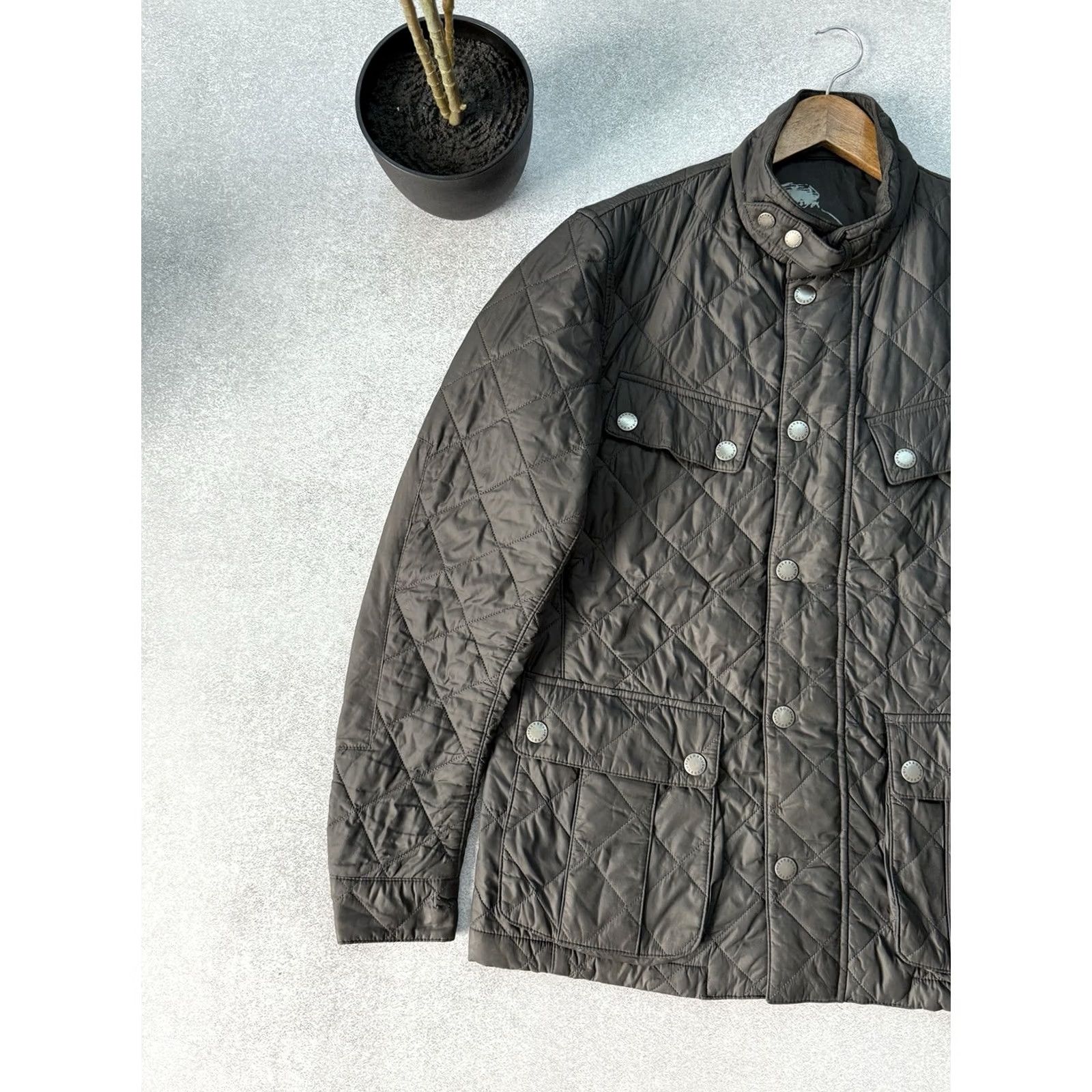 Barbour Barbour Barbour Axel Jacket Mens Quilted Gray M Motorcycle Casual Biker 90s Y2K Outdoor Designer Style Jacket Size US M / EU 48-50 / 2 - 3 Thumbnail