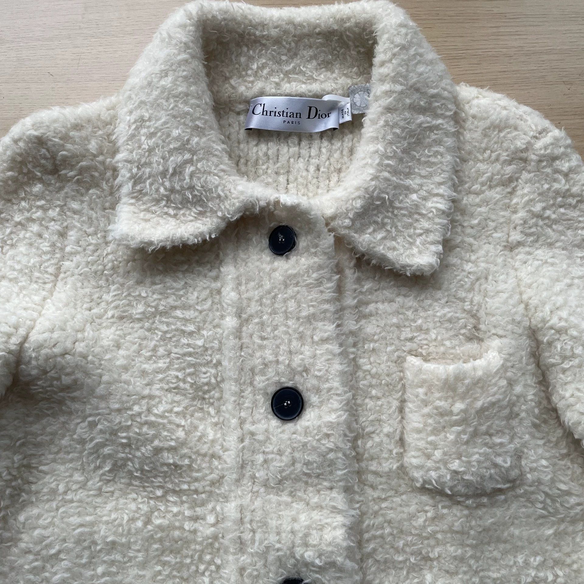 Dior DIOR Caro SS22 Women's Beige WoolBlend Lapel Jkt S Size S / US 4 / IT 40 - 4 Thumbnail