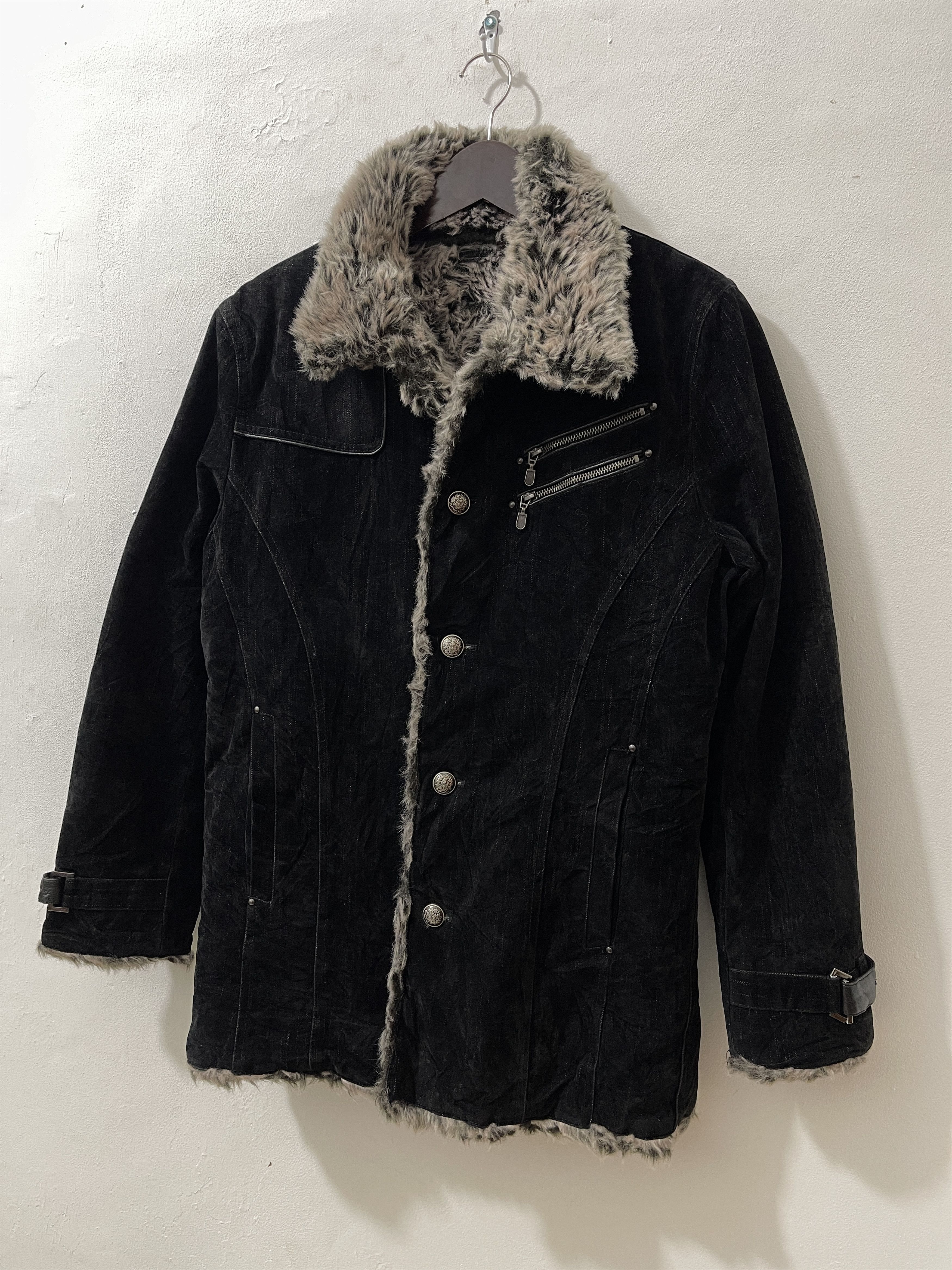Japanese Brand Mossimo Japan Archive Fur Gothic Vkei Style Jacket Size US L / EU 52-54 / 3 - 2 Thumbnail