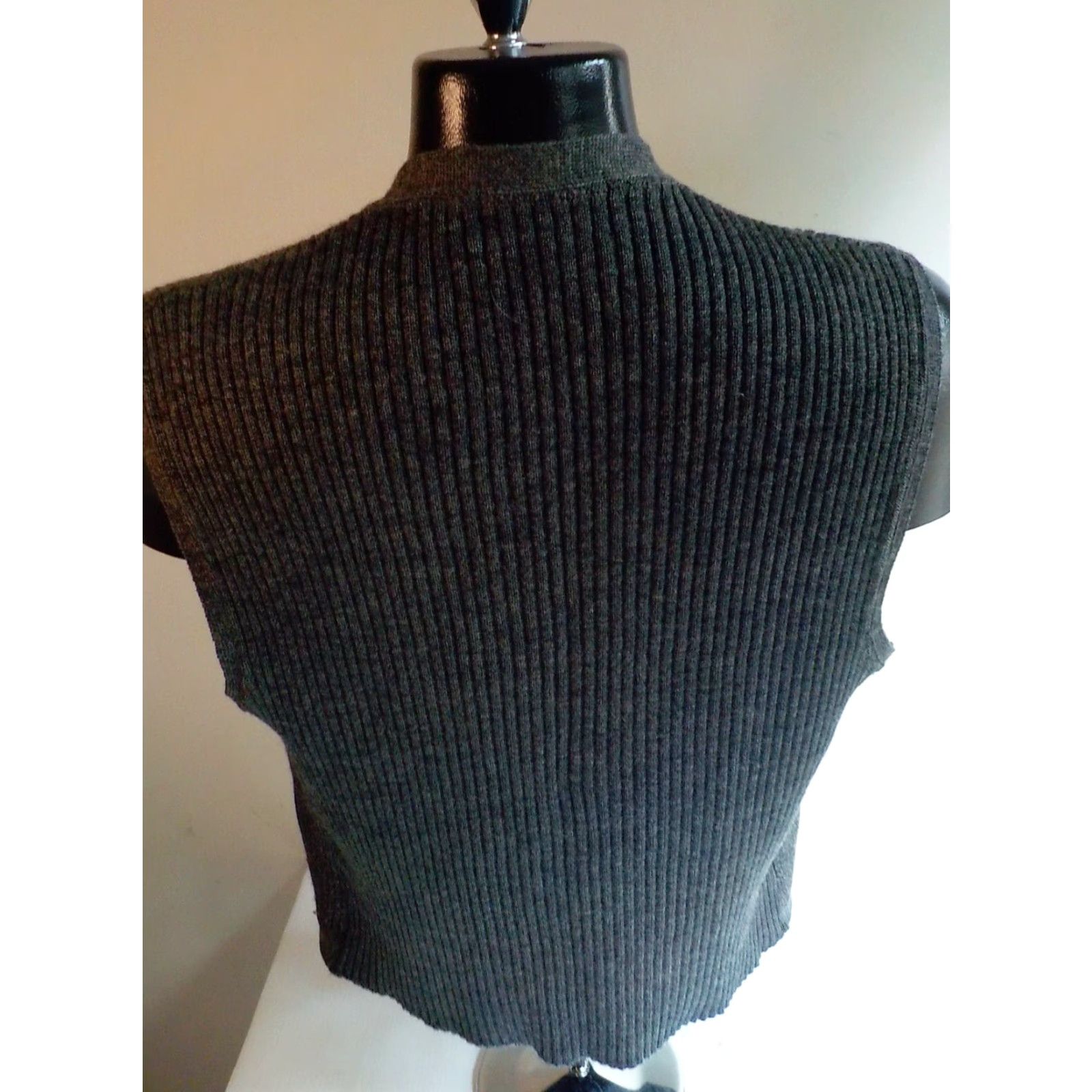 Vintage WOODHOUSE LONDON Button Front Knit Sweater Vest Gray XS?XL? 100% Pure Wool Men Size US XL / EU 56 / 4 - 4 Thumbnail