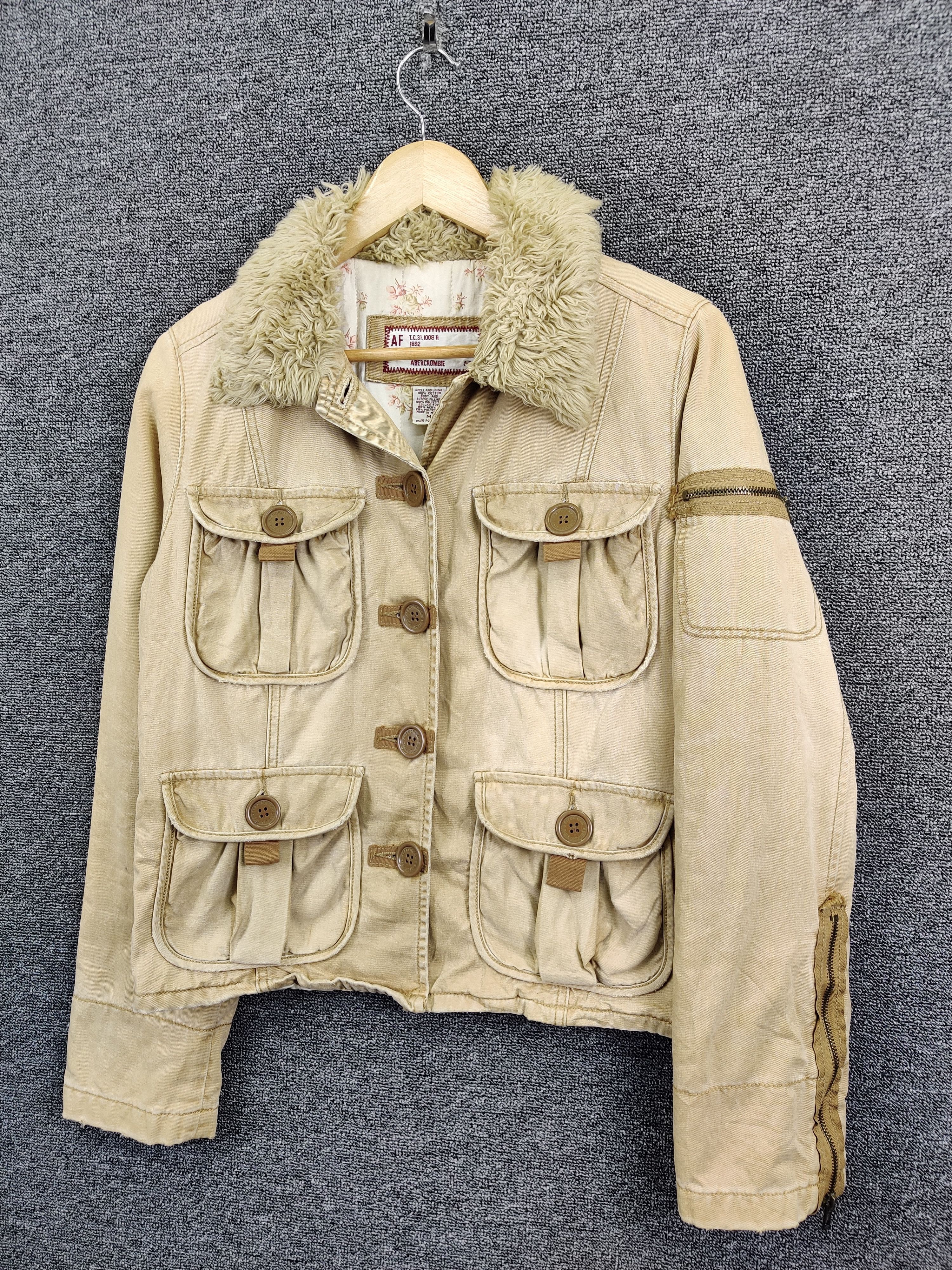 Abercrombie & Fitch Vintage Abercrombie & Fitch Fur Collar Utility Jacket Size US M / EU 48-50 / 2 - 2 Thumbnail