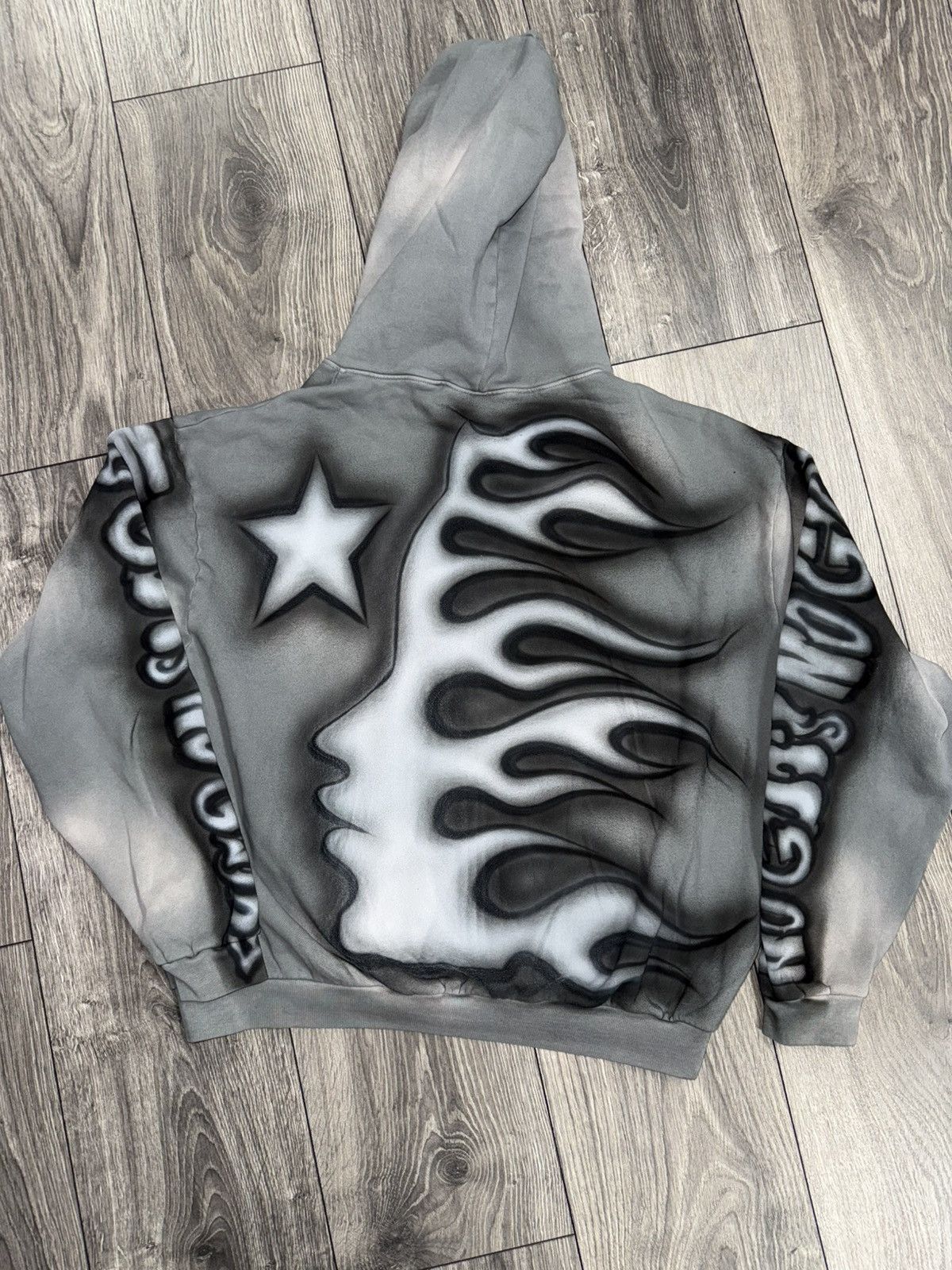 Buy Hellstar Airbrushed Skull Hoodie 'Black' - 9357