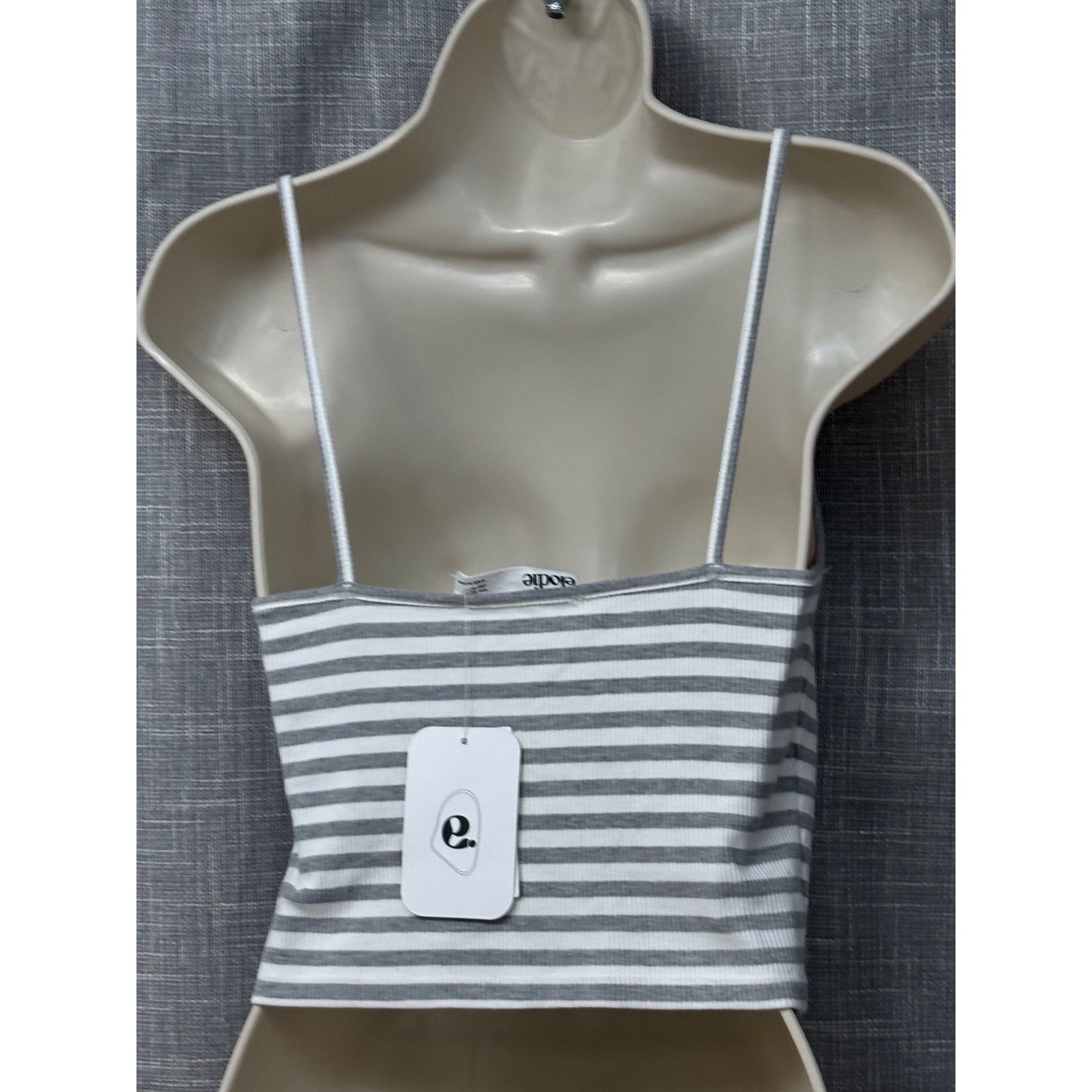 Other Elodie Women’s Keyhole-front, Rikbbed, Cropped tank top, Gra Size XS / US 0-2 / IT 36-38 - 3 Thumbnail