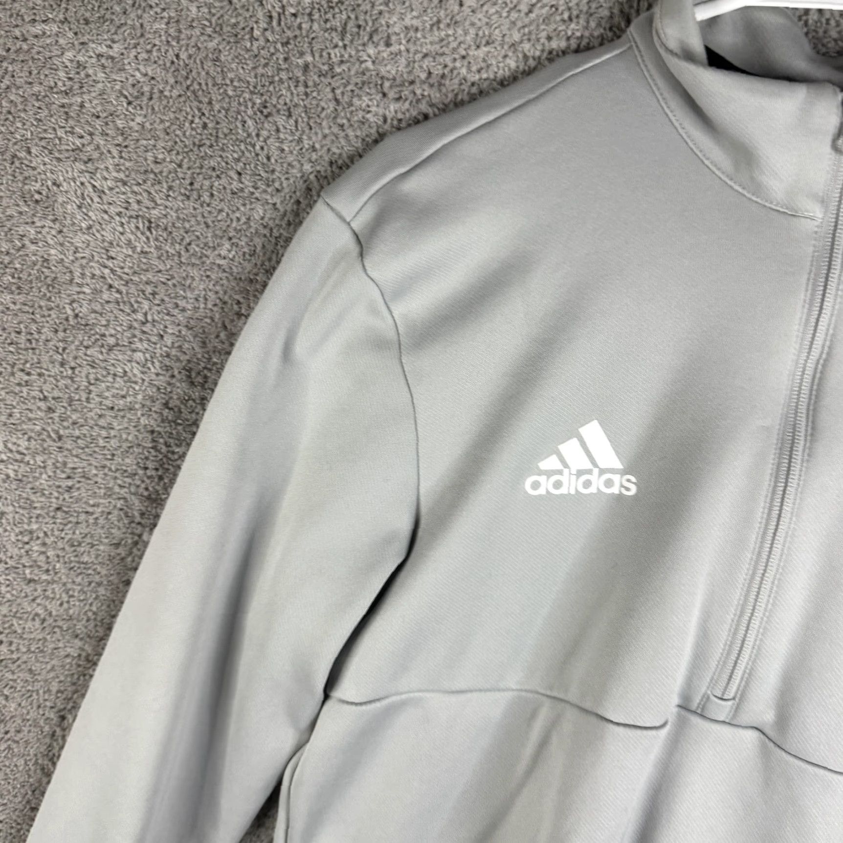 Adidas Adidas Pullover Mens Small Gray Quarter Zip Lightweight Training Top Mock Neck Size US S / EU 44-46 / 1 - 5 Thumbnail