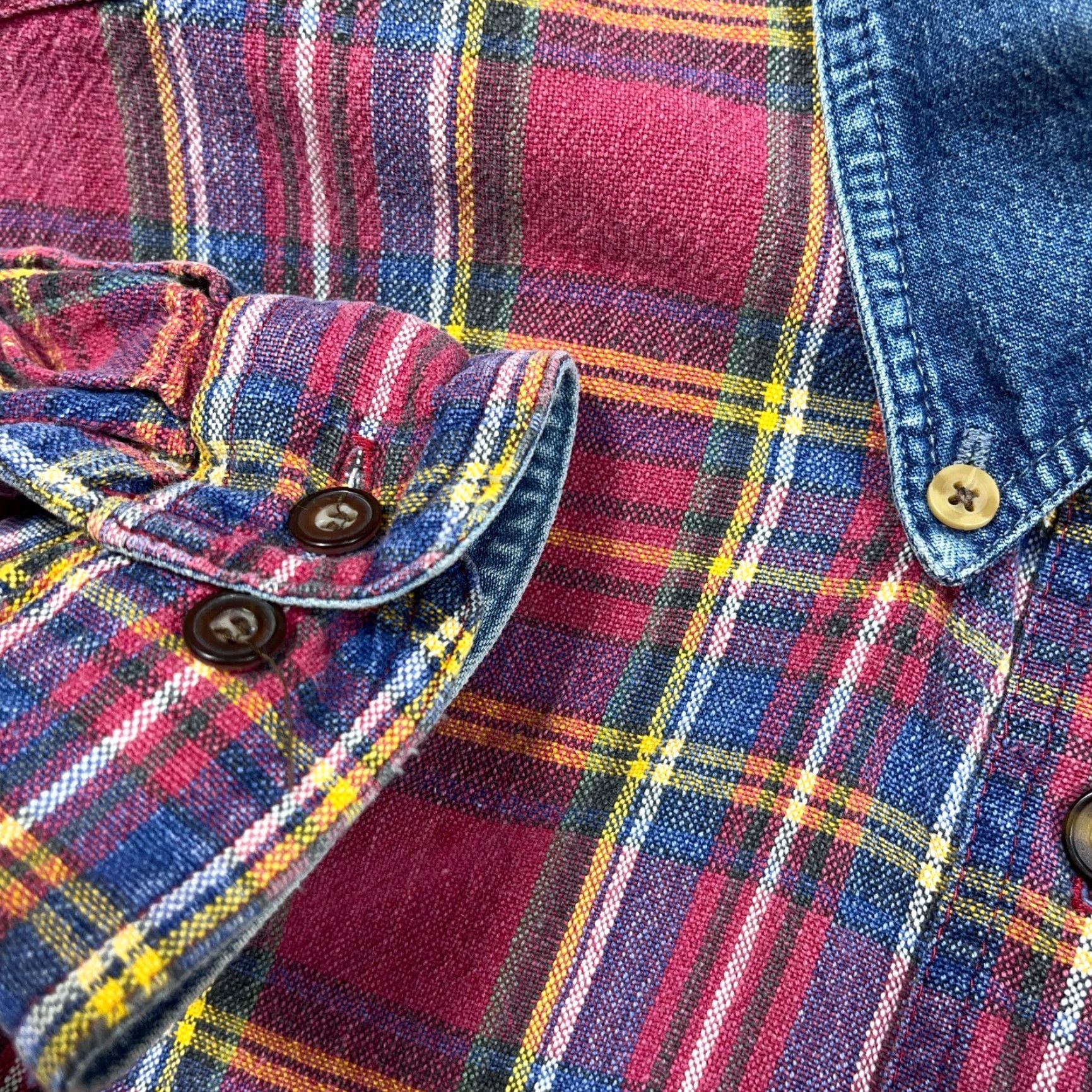 Faded Glory Vintage Faded Glory Shirt Men XL Red Tartan Plaid Oxford Cloth Denim Collar 90s Size US XL / EU 56 / 4 - 5 Thumbnail