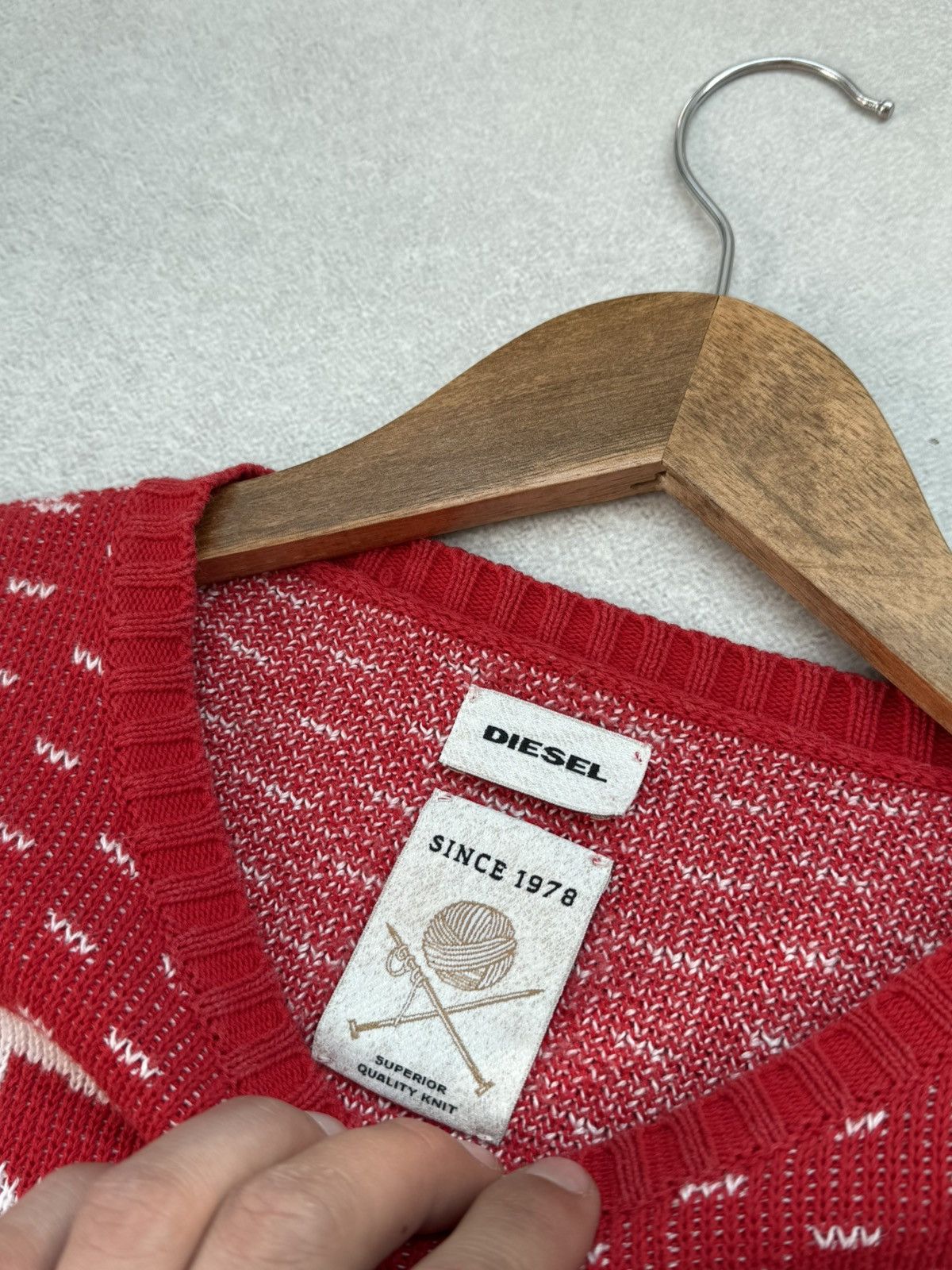 Diesel Diesel Venice Rare Sweater Men’s Pullover Eagle Red White Size US M / EU 48-50 / 2 - 8 Thumbnail