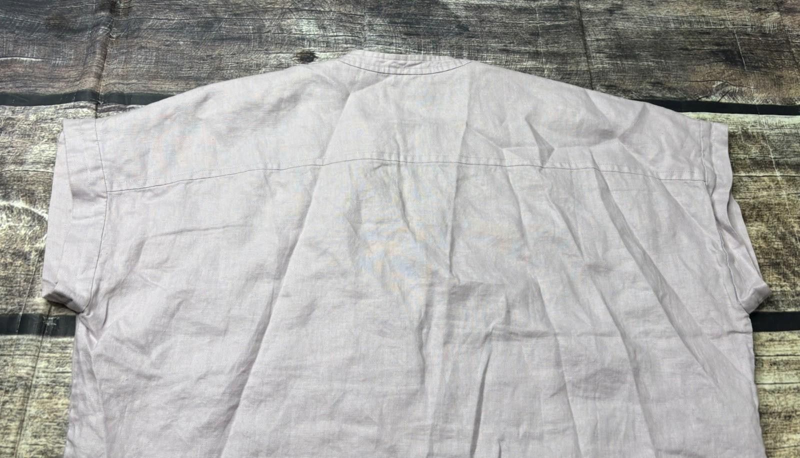 Everlane Everlane Top Womens Size 10 Linen V-Neck Light Lavender Size L / US 10 / IT 46 - 6 Thumbnail