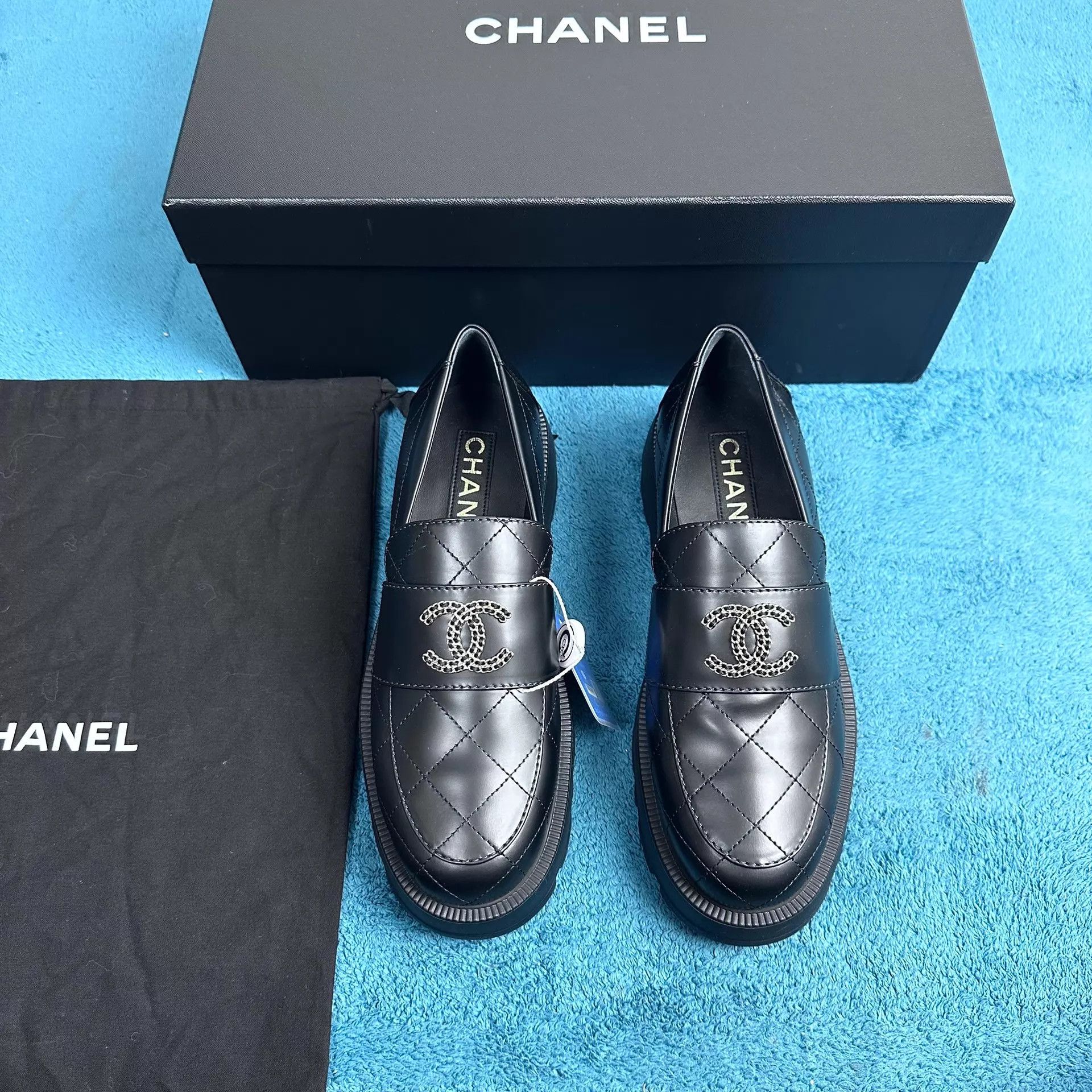 Chanel Chanel 25K Calfskin Platform Loafer Black 39 Size US 8.5 / IT 38.5 - 1 Thumbnail