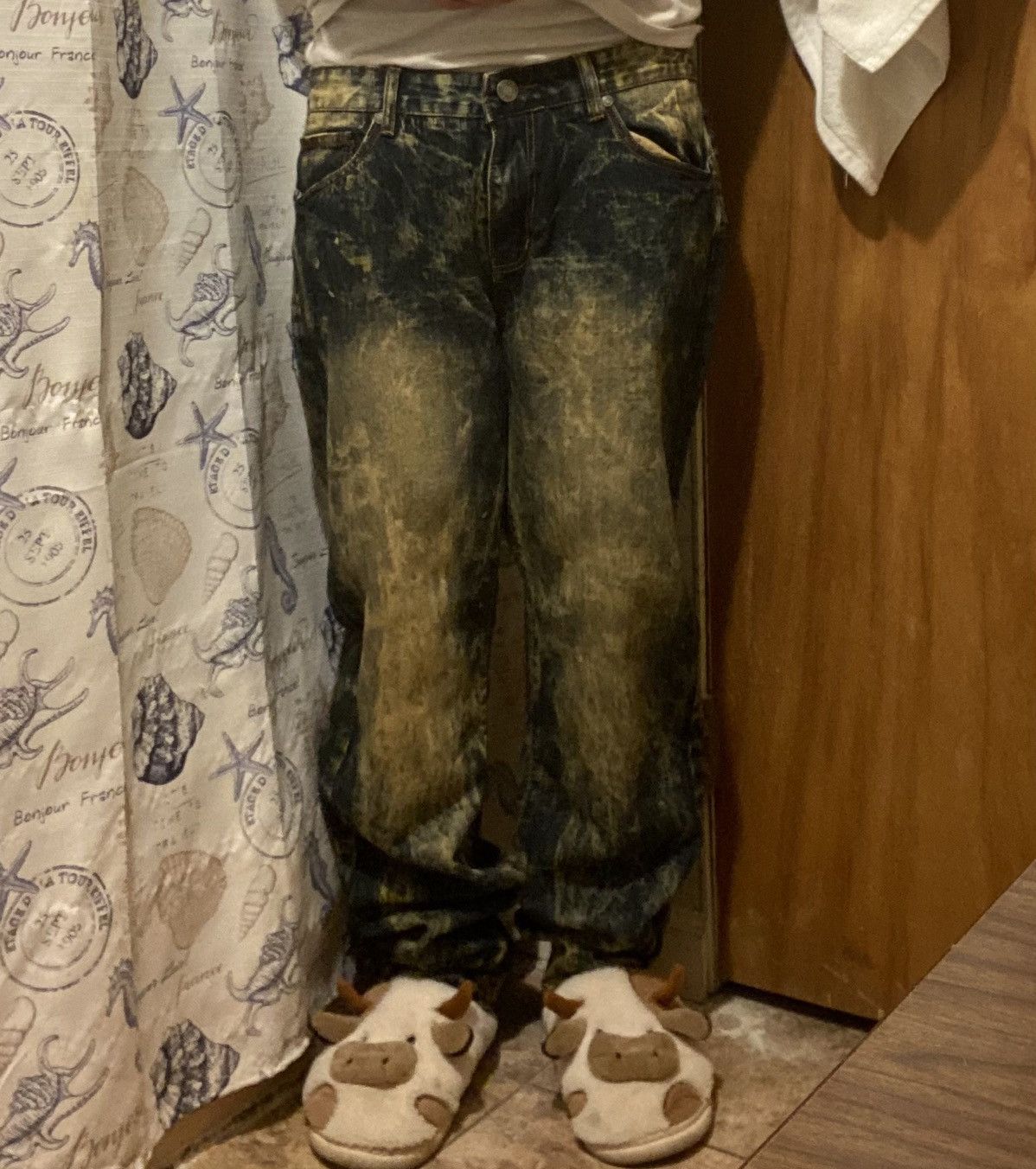 Jean Bleached Dark Blue Denim Size US 36 / EU 52 - 4 Thumbnail