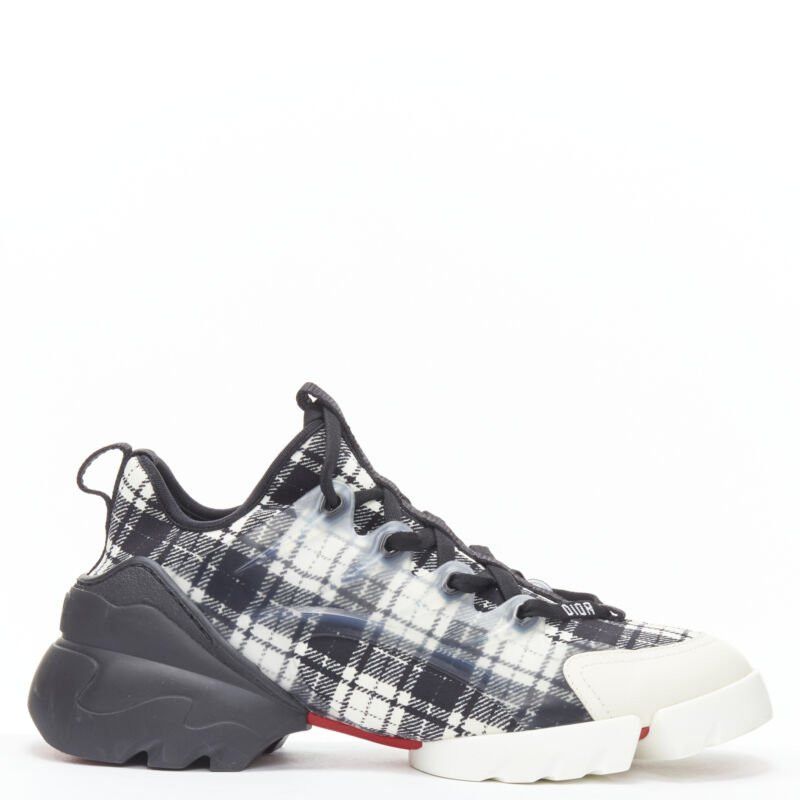 Dior CHRISTIAN DIOR D Connect black white plaid check chunky sole sneaker EU38 US8 Size US 8 / IT 38 - 1 Thumbnail