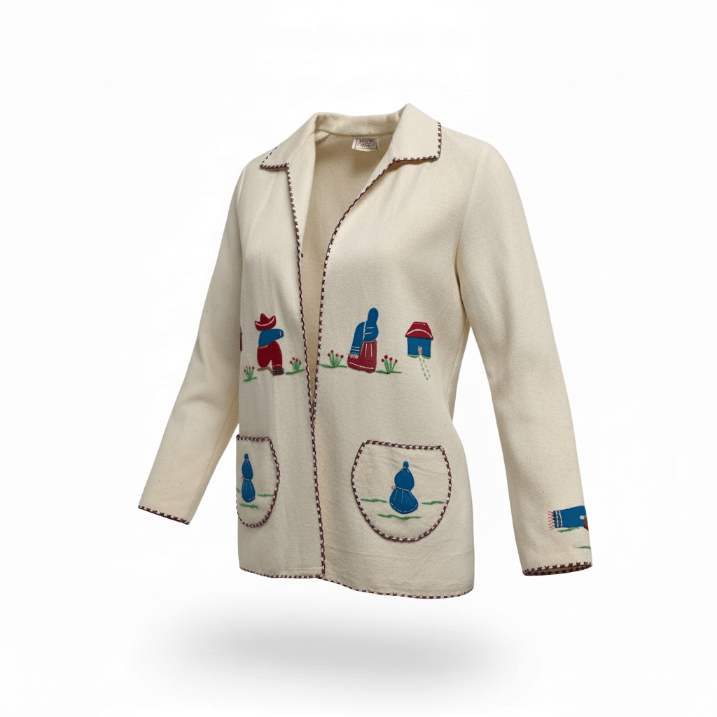 Other Vintage 1950s Mexican Souvenir Wool Embroidered Folk Jacket Size M / US 6-8 / IT 42-44 - 1 Thumbnail