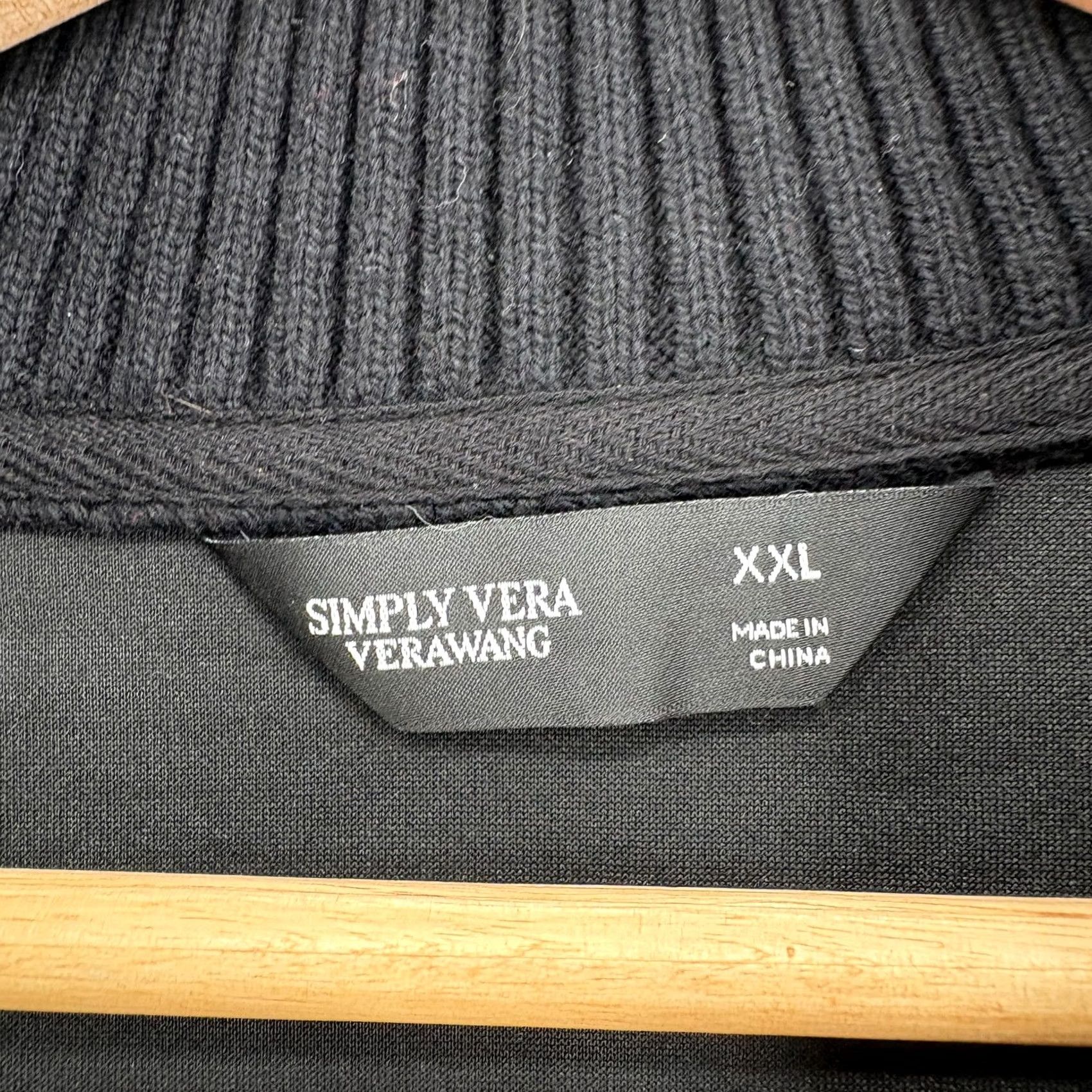 Vintage VINTAGE Simply Vera Vera Wang Sweater Womens XXL Black Collared 1/2 Zip Knit Casual Top Size XXL / US 16-18 / IT 52-54 - 4 Thumbnail