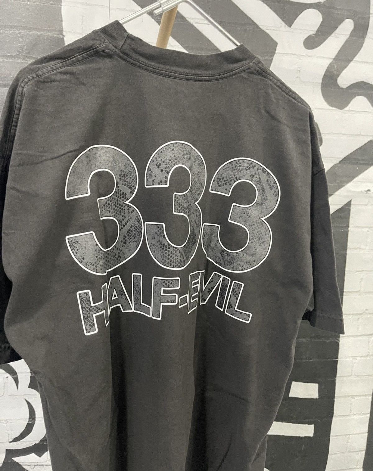 Half Evil ⚡️ Half Evil 333 Croc Print Logo Black Tee Shirt XXL 2XL ⚡️ Size US XXL / EU 58 / 5 - 3 Thumbnail