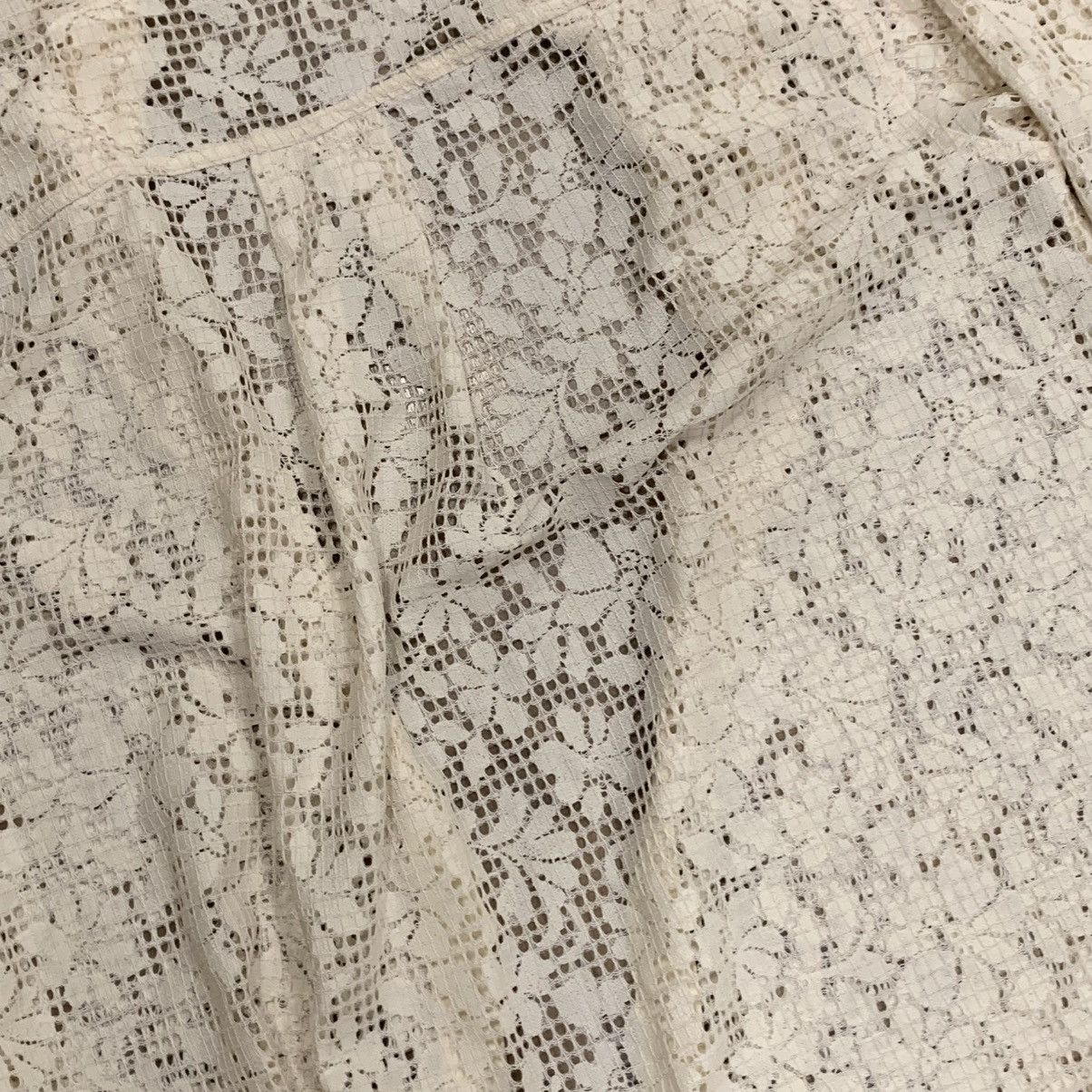 Free People Free People Ivory Crochet Lace Button Down M Sheer Boho Size M / US 6-8 / IT 42-44 - 6 Thumbnail