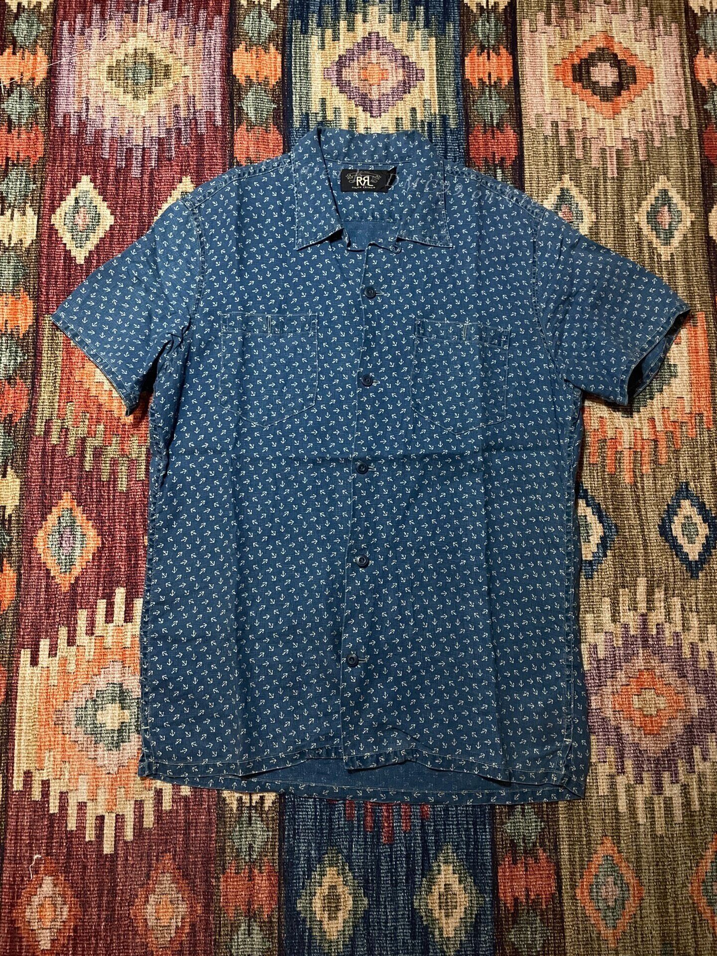 RRL Ralph Lauren RRL Old Style Anchor Indigo Shirt T-shirt S Size US S / EU 44-46 / 1 - 1 Thumbnail