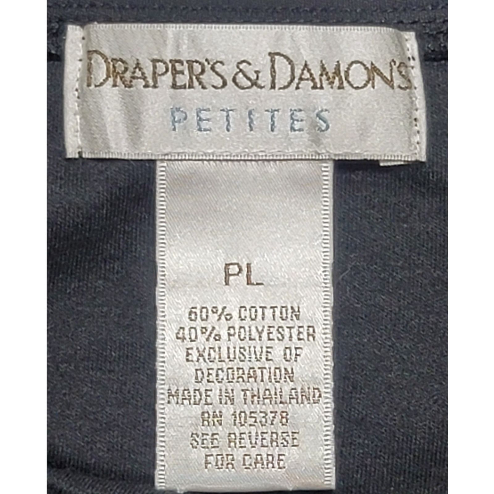 Other Draper's & Damon's Black Studded Bodice Round Neck Top PL Size L / US 10 / IT 46 - 4 Thumbnail