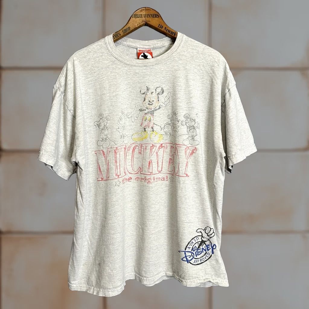 Disney VINTAGE Disney Mickey-Mouse The Original 90s Graphic Print T-Shirt Gray Large Mens Size US L / EU 52-54 / 3 - 1 Thumbnail