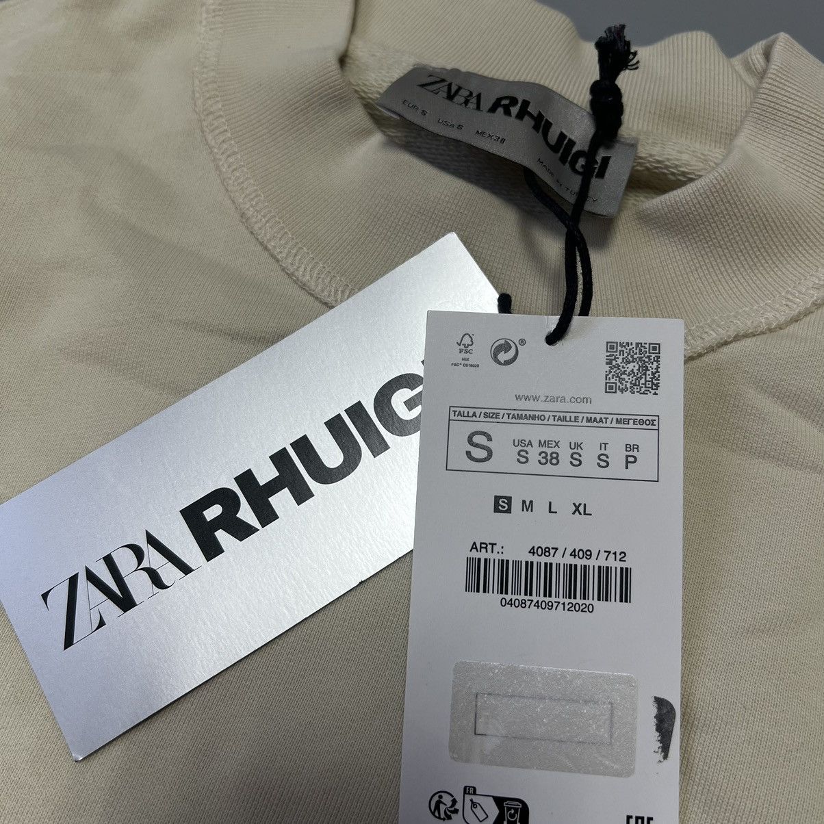 Rhude × Zara RHUDE x Zara NEW beige logo sweatshirt size S Size US S / EU 44-46 / 1 - 8 Thumbnail