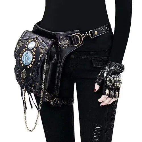 Other Drop Leg Bag Steampunk Retro Rock Waist Belt Bag Size ONE SIZE - 1 Thumbnail