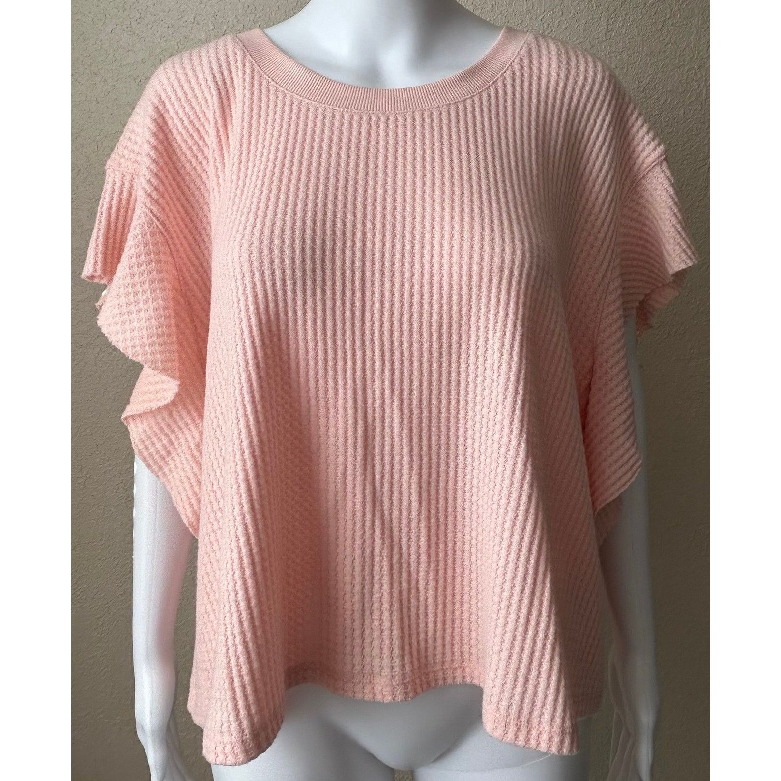 Other Versona | Women’s Solid Waffle Knit Flowy Top | Large Size L / US 10 / IT 46 - 1 Thumbnail