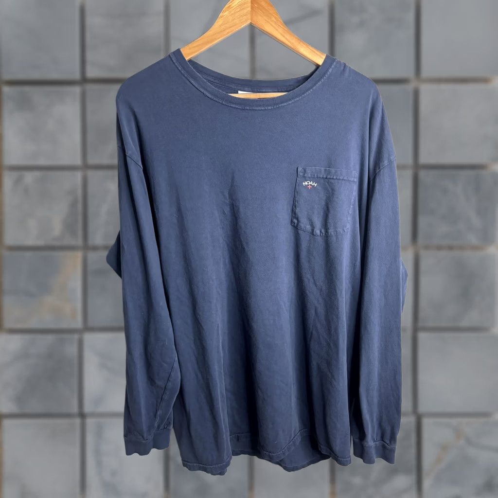 Noah NOAH Shirt Mens 2XL Blue Long Sleeve Pocket Tee Made USA Cotton Crewneck Casual Size US XXL / EU 58 / 5 - 1 Thumbnail