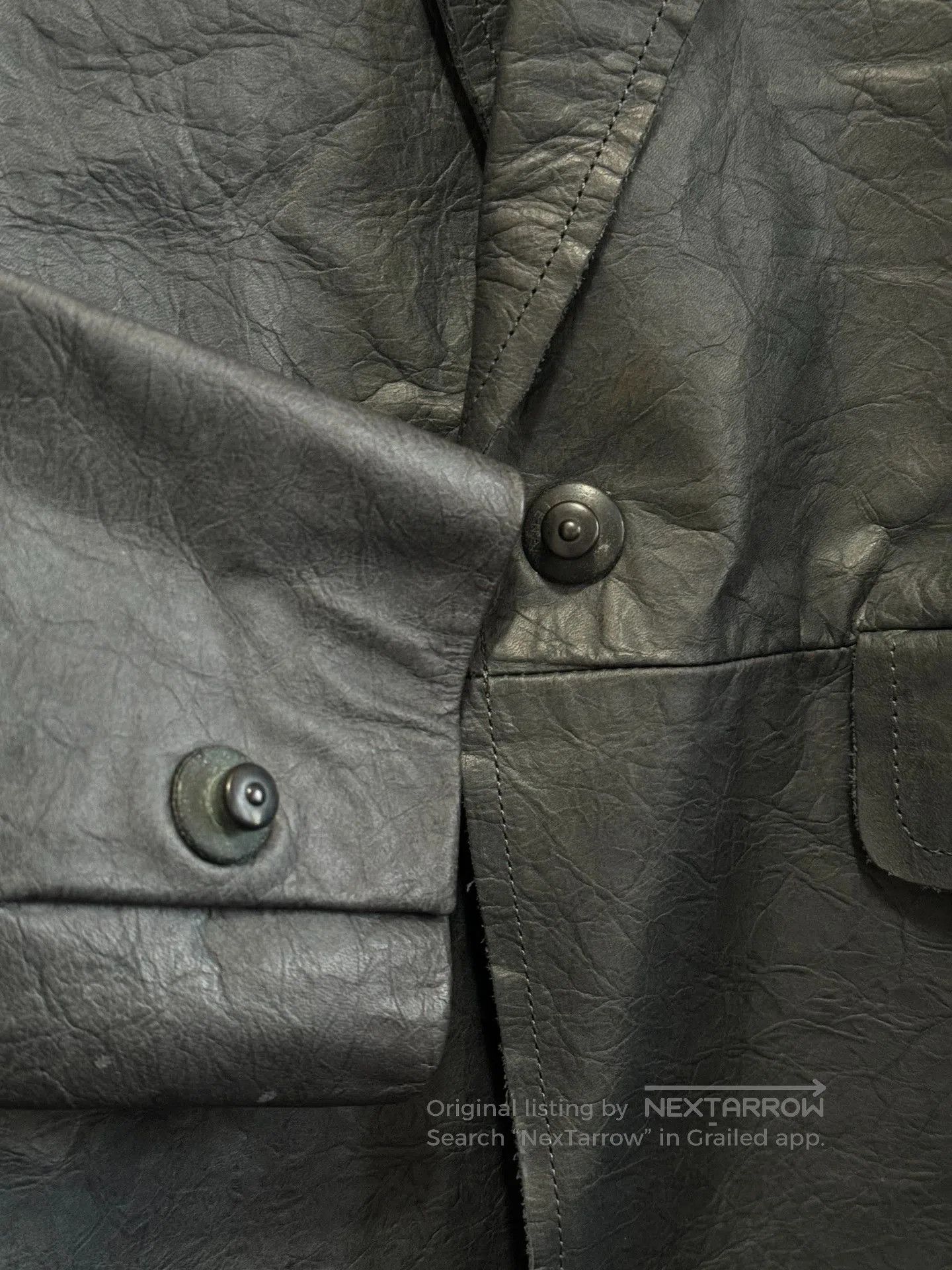 S/STERE gray textured leather blazer by sistere. Size US M / EU 48-50 / 2 - 4 Thumbnail
