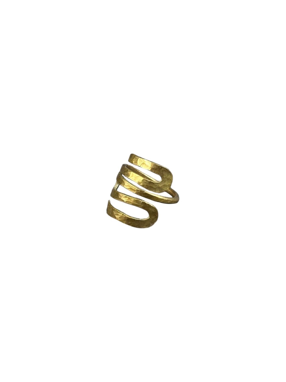 Japanese Brand 1980s JAPANESE HANDCRAFTED WABI-SABI SERPENT BRASS RING Size ONE SIZE - 2 Thumbnail