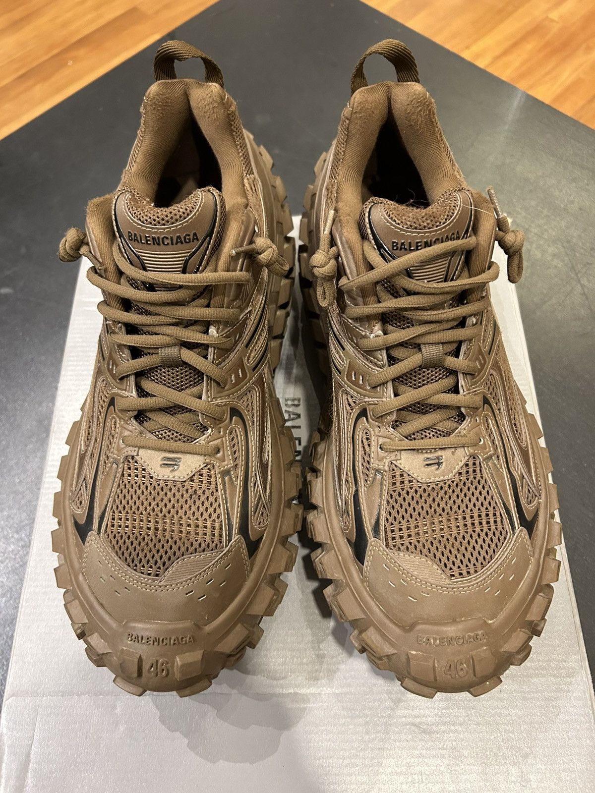 Balenciaga Balenciaga Defender Sneakers - Brown Size US 13 / EU 46 - 4 Thumbnail