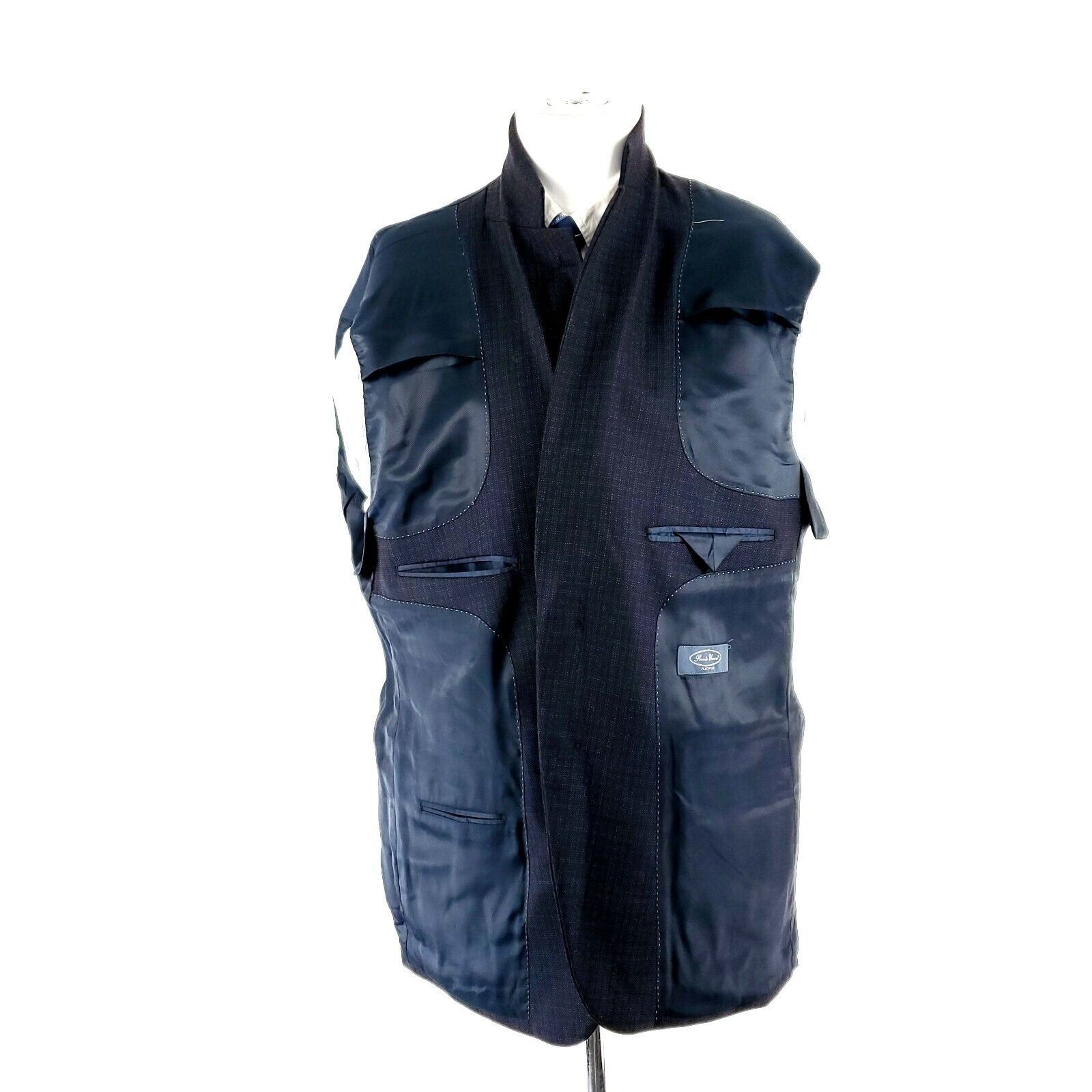 Pronto Uomo Pronto Uomo Platinum Wool 2 Button Sport Coat 44R Blue Windo Size 44R - 9 Thumbnail