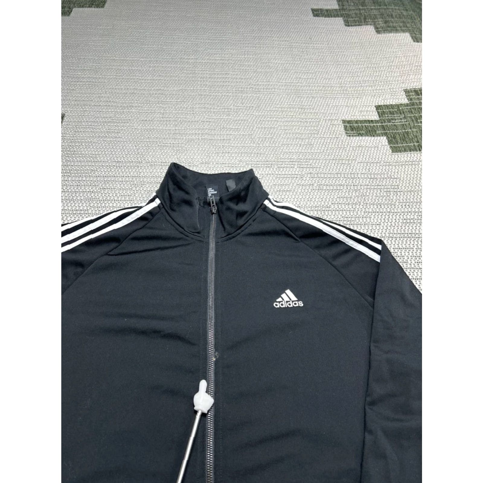 Adidas Adidas Track Jacket Mens Large Black Running Full Zip Size US L / EU 52-54 / 3 - 5 Thumbnail