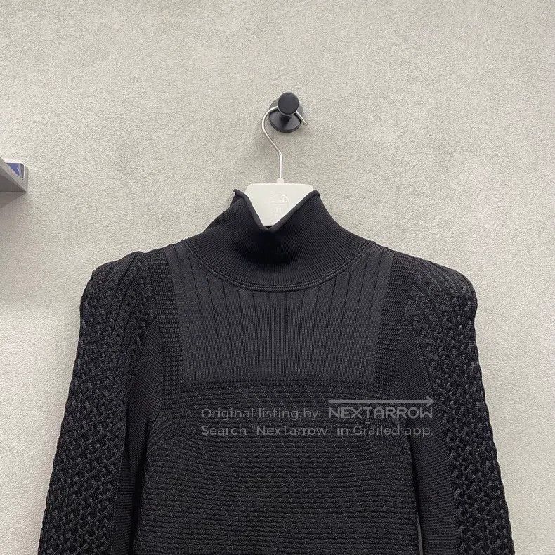 Hermes Hermes Black Ribbed Knit Long Sleeve Size XXS / US 00 / IT 34 - 4 Thumbnail