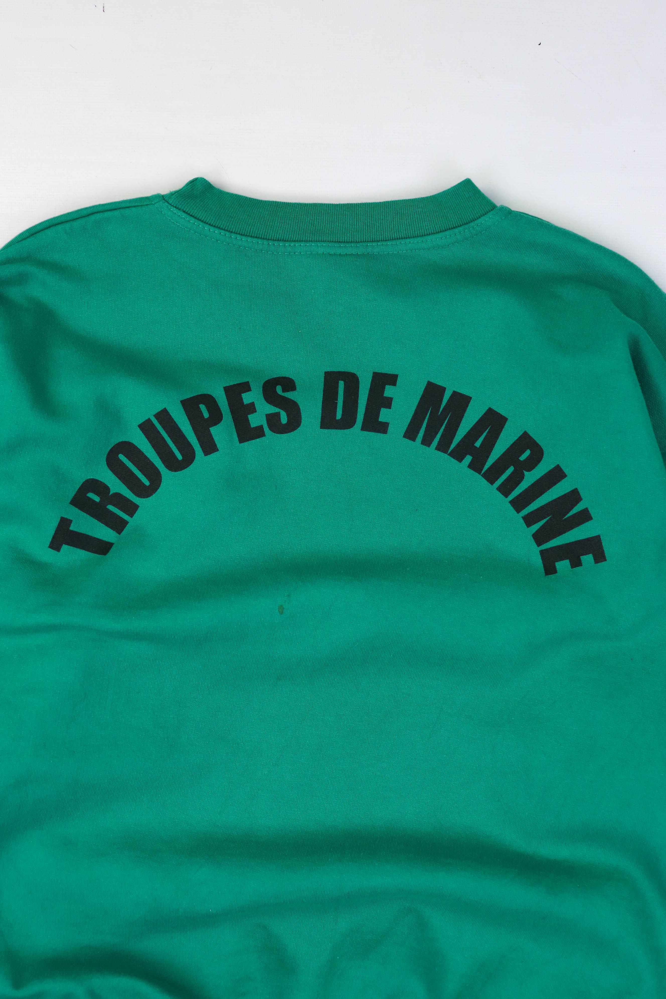 Vintage Vintage Troupes De Marine French Army Crewneck Sweatshirt Size US L / EU 52-54 / 3 - 4 Thumbnail