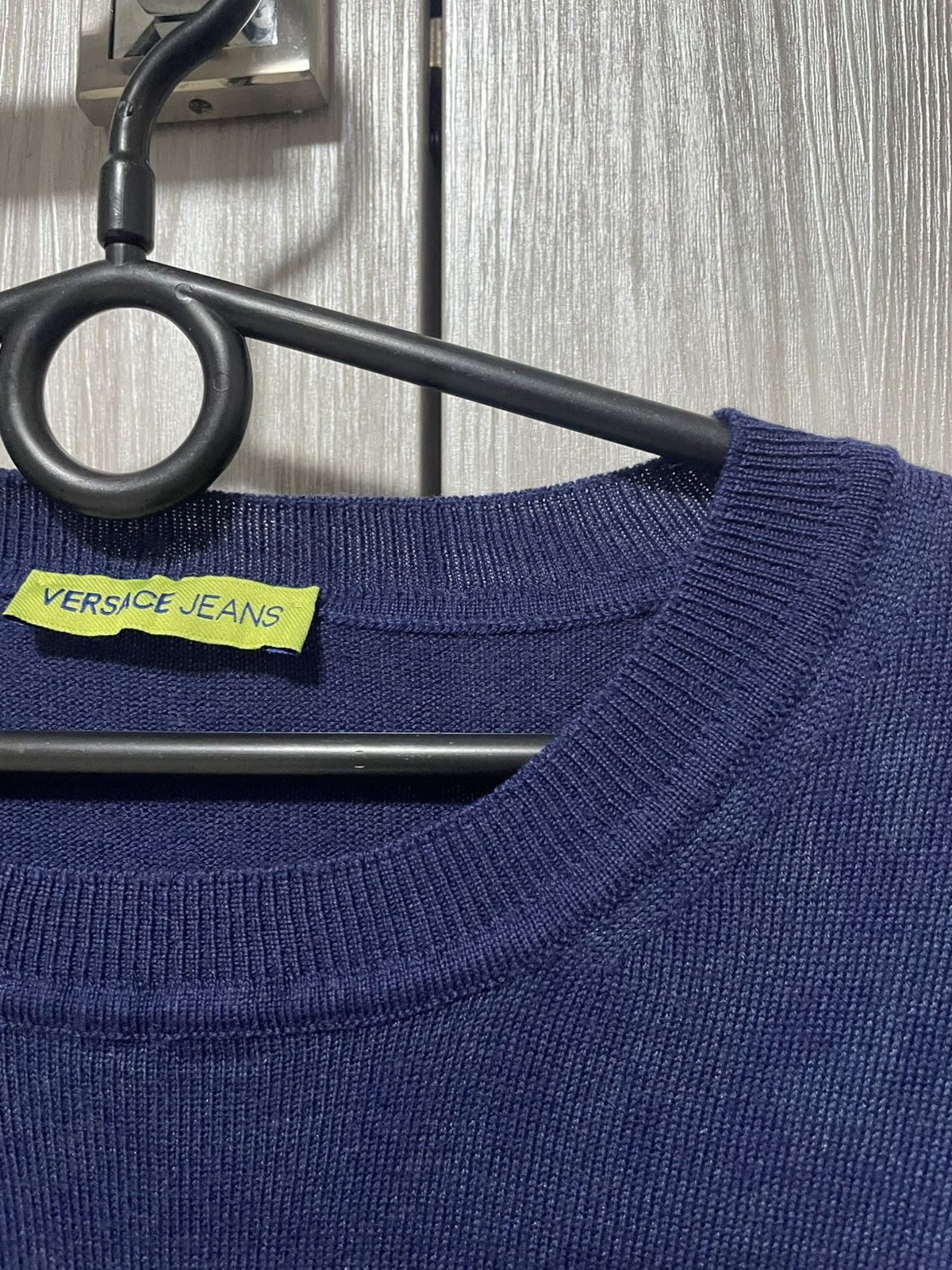 Versace × Versace Jeans Couture Versace Jeans Leopard Jacquard Longline Sweater Blue Tunic Size S / US 4 / IT 40 - 8 Thumbnail