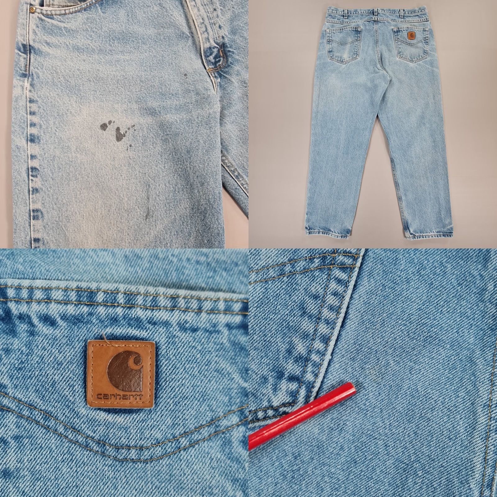 Carhartt VINTAGE Carhartt Jeans Mens Blue W38 L30 Relaxed Tapered Fit Workwear Denim Size US 38 / EU 54 - 8 Thumbnail