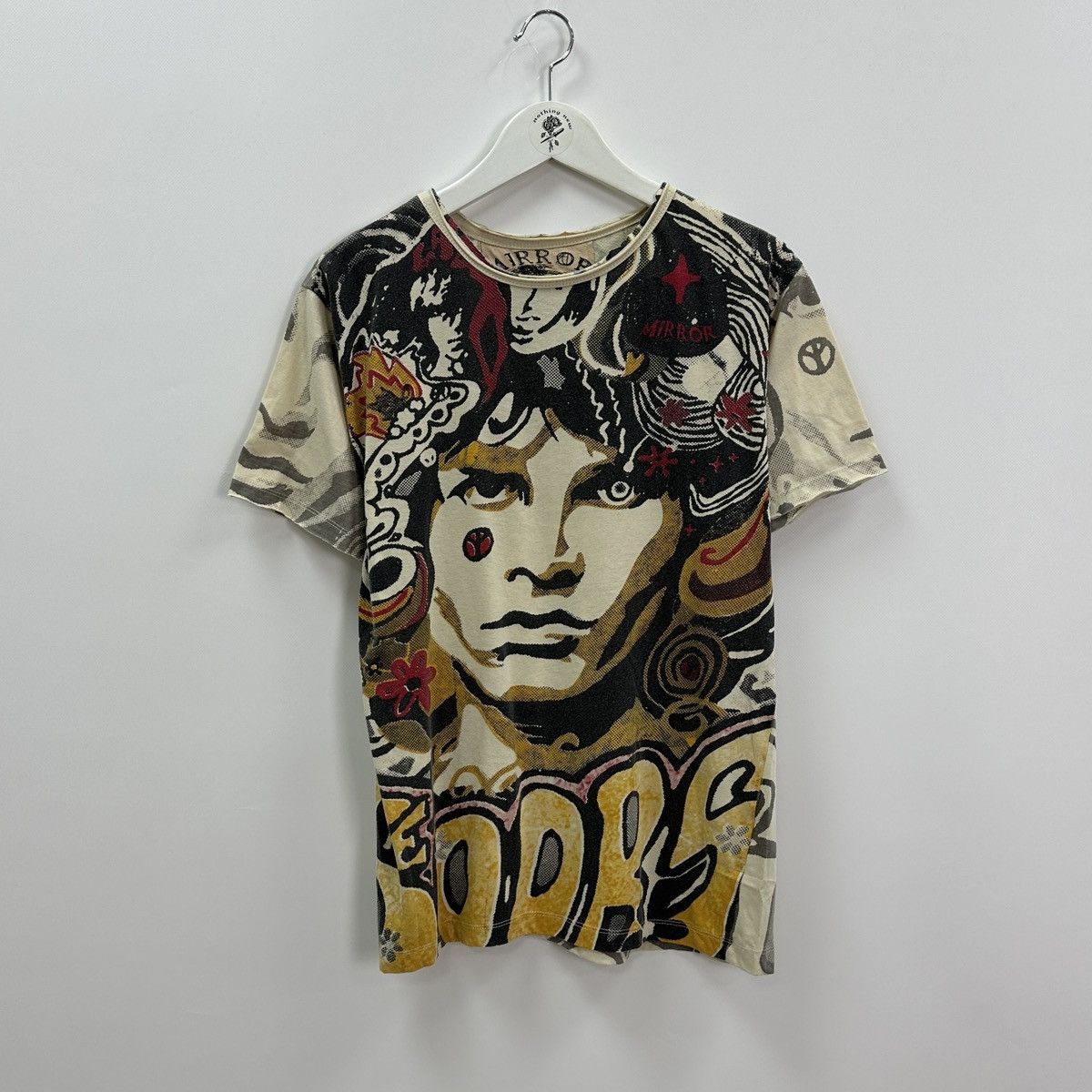 Vintage 00s John Lennon Mirror The Doors psychedelic tee y2k