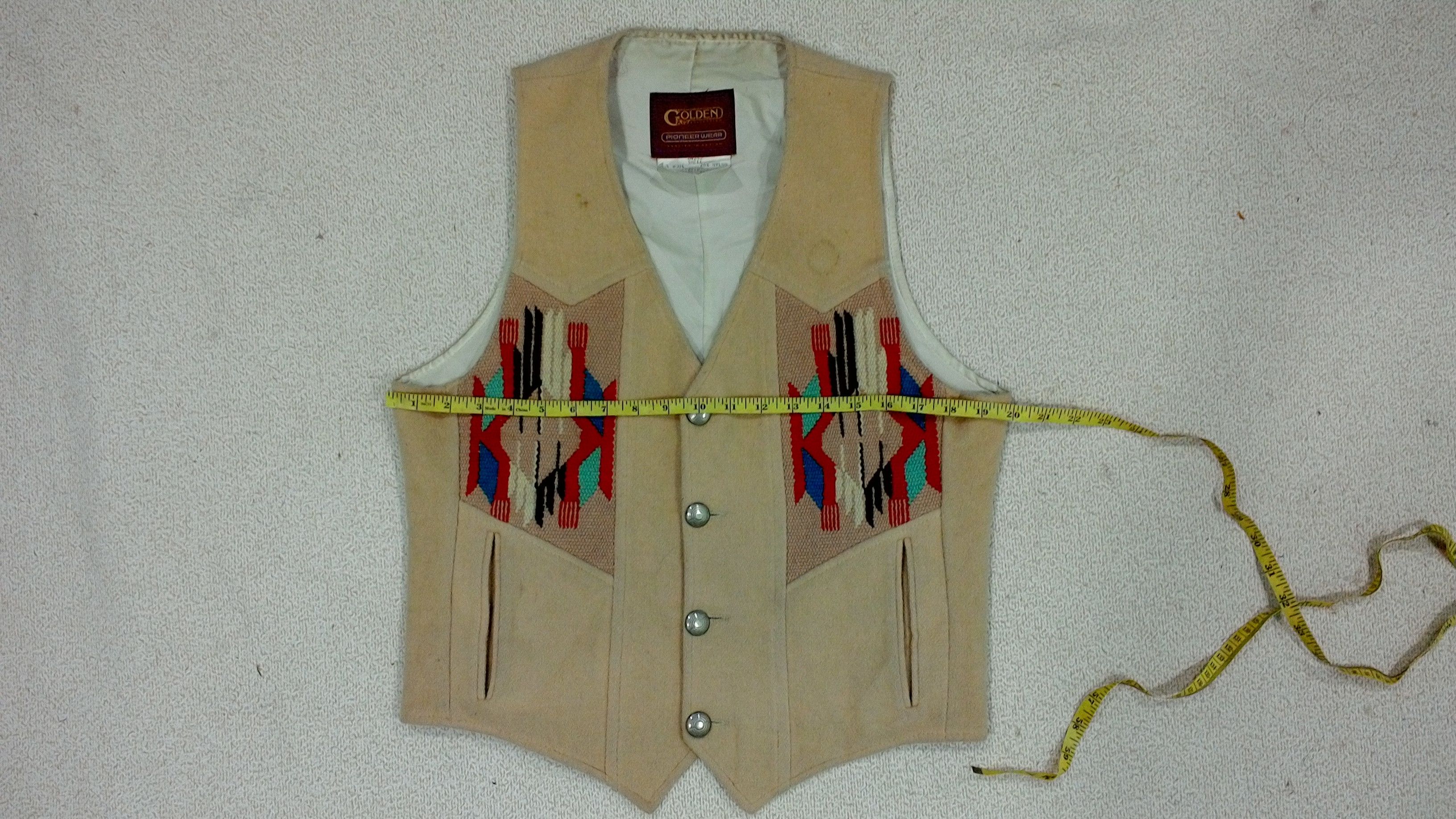 Handmade Vintage Vest Chimayo Navajo Wool Native Size US M / EU 48-50 / 2 - 3 Thumbnail