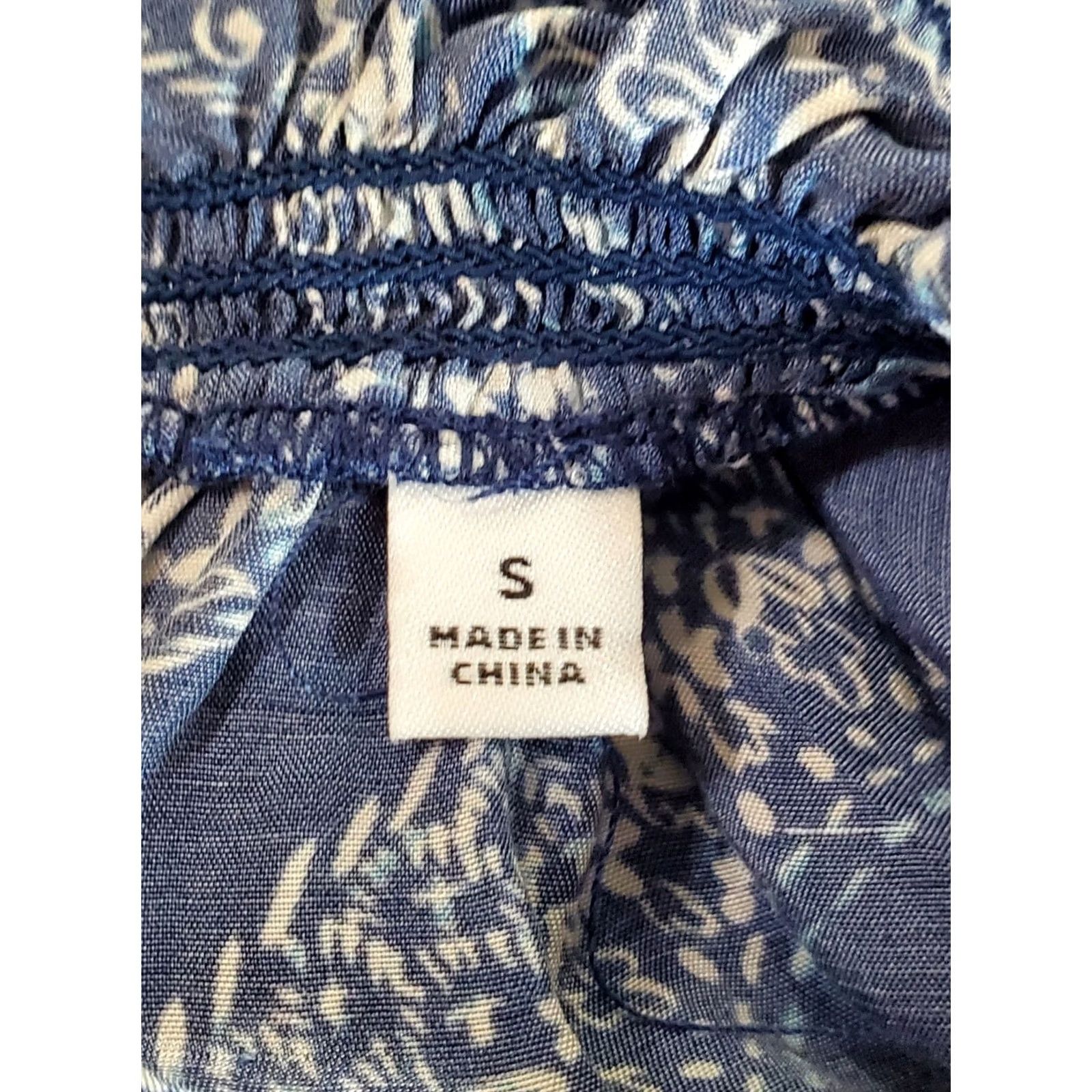 Vintage Lini Dress Womens S Blue Stacey Printed Flutter Sleeve Mini Tiered Fit Flare Women Size S / US 4 / IT 40 - 6 Thumbnail