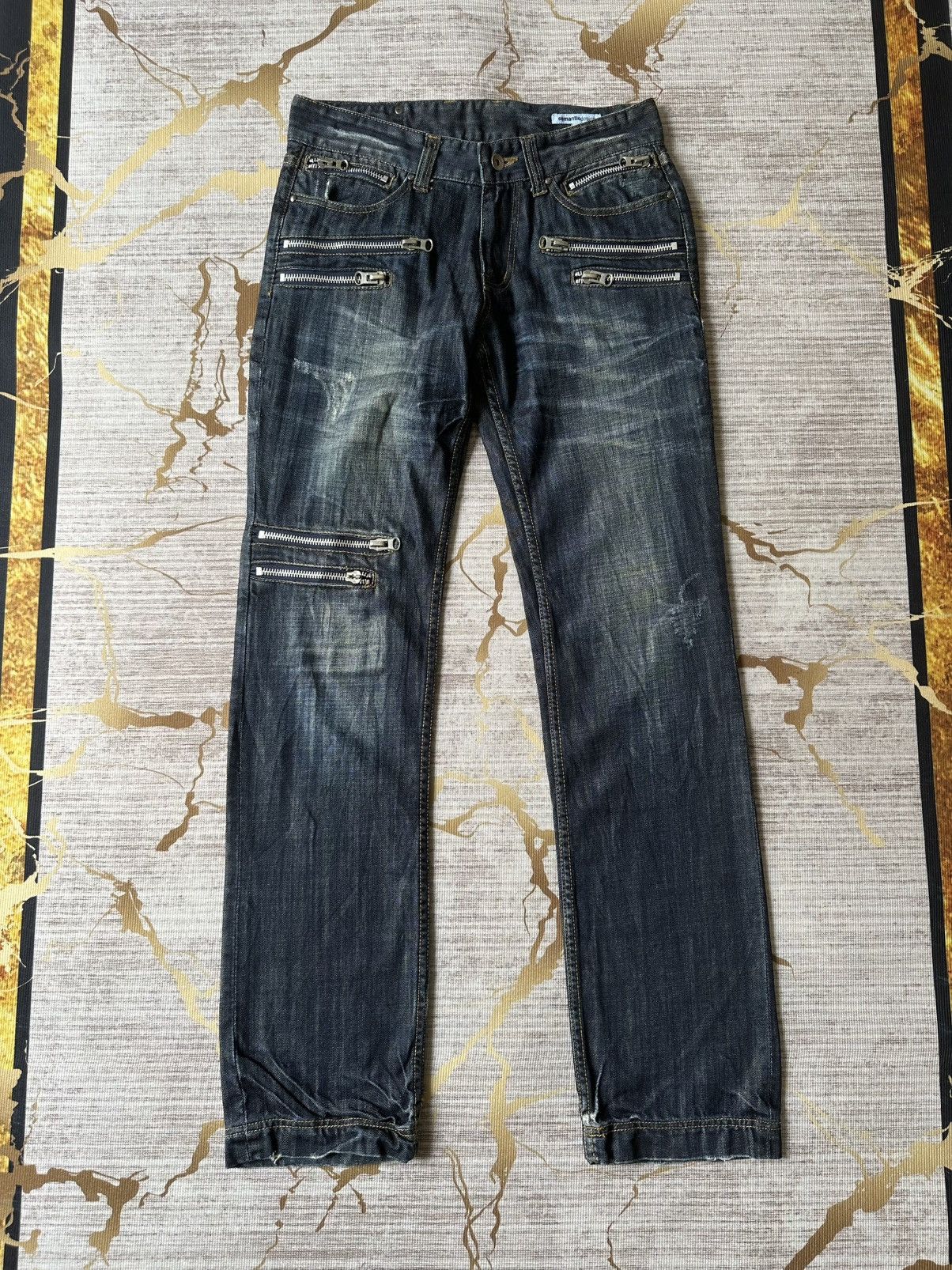 semanticdesign Semantics Design Multi Zipper Distressed Denim Size US 31 - 2 Thumbnail