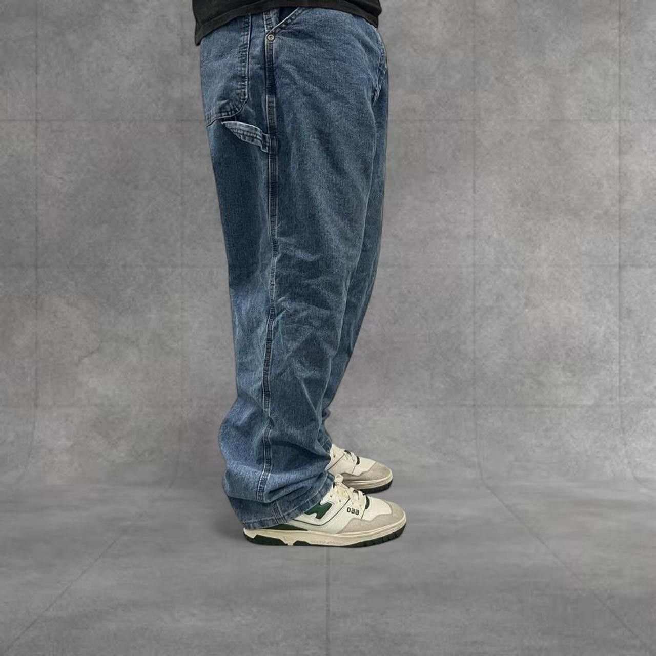 Vintage Crazy Vintage Y2K/2000s Baggy Carhartt Style Medium wash workwear Style Carpenter Jeans! Size US 38 / EU 54 - 1 Thumbnail