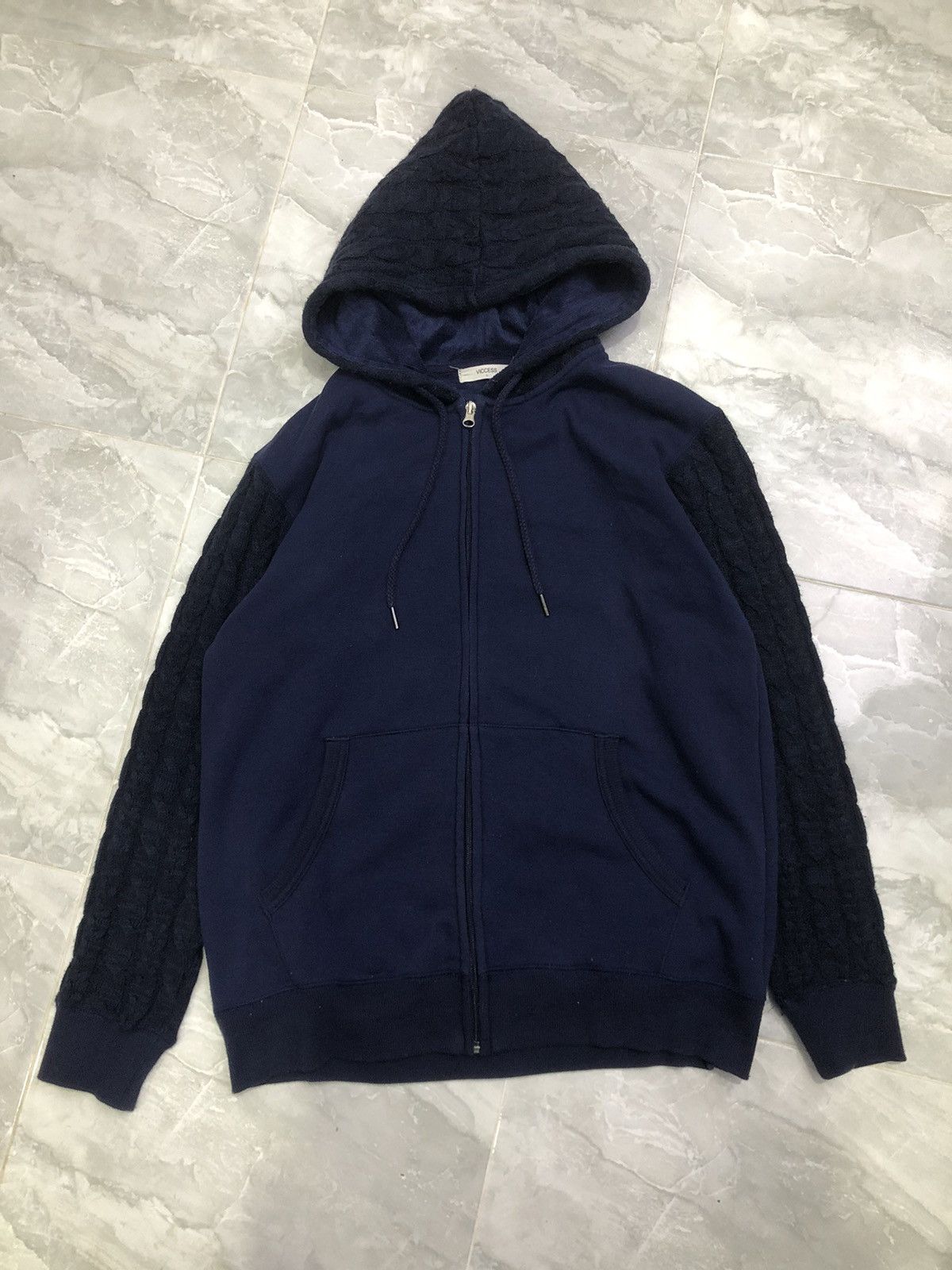 Japanese Brand Viccess Cable Knit Sleeve & Hood Zip Hoodie Size US L / EU 52-54 / 3 - 10 Thumbnail