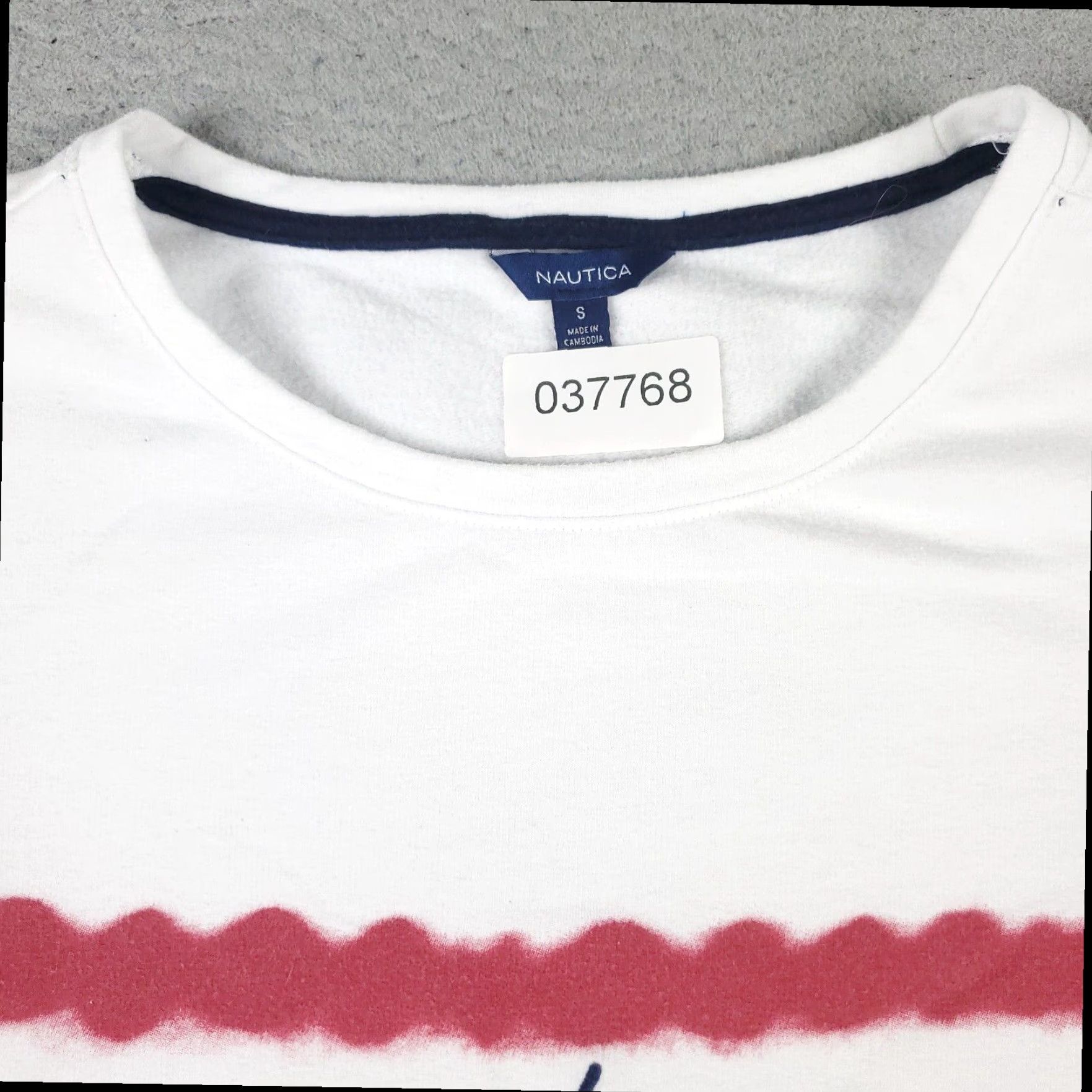 Nautica Nautica Striped Pullover Sweater Womens Small White Cotton Fleece Crew Neck Long Sleeve Size S / US 4 / IT 40 - 3 Thumbnail