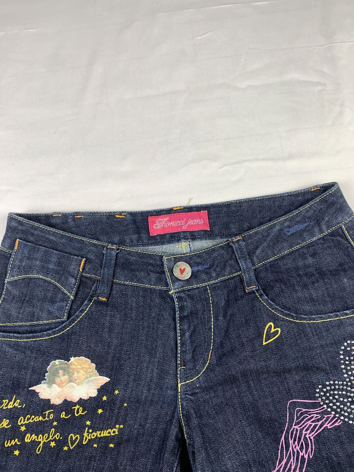 Fiorucci y2k Fiorucci Italy Angel Poem Cute Pop Wings Jeans Shorts Size 28" / US 6 / IT 42 - 8 Thumbnail